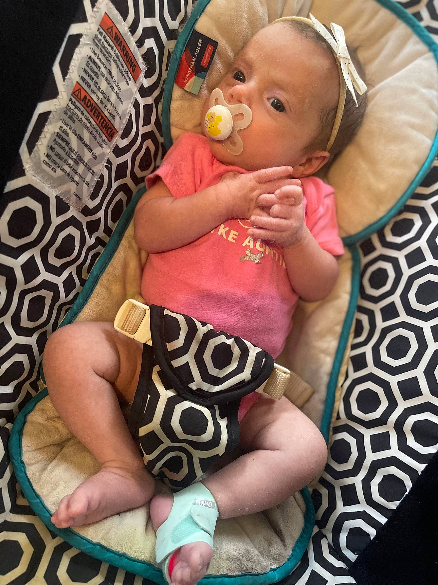 Wrenleigh joined the competition — help win amazing prizes! baby, baby_toddler_clothing, chest, child, eye, finger, happy, head, human_leg, knee, magenta, nail, pattern, person, pink, shorts, sleeve, t_shirt, textile, thigh