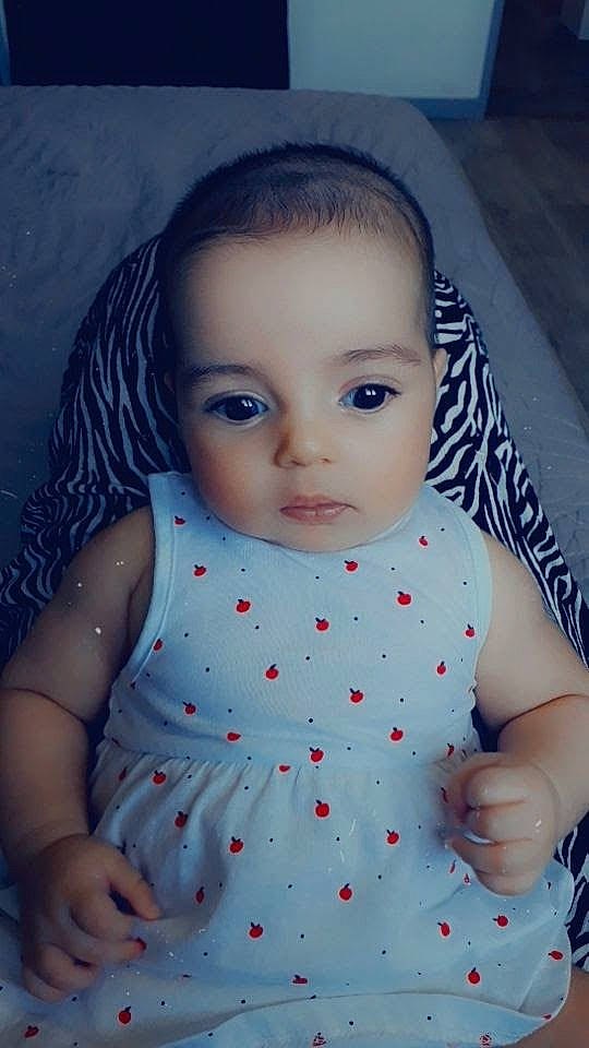 Talya participe au concours pour gagner de l'argent avec cette photo : baby, beauty, cheek, child, dress, eye, face, forehead, head, iris, lip, nose, person, pink, skin, smile, toddler