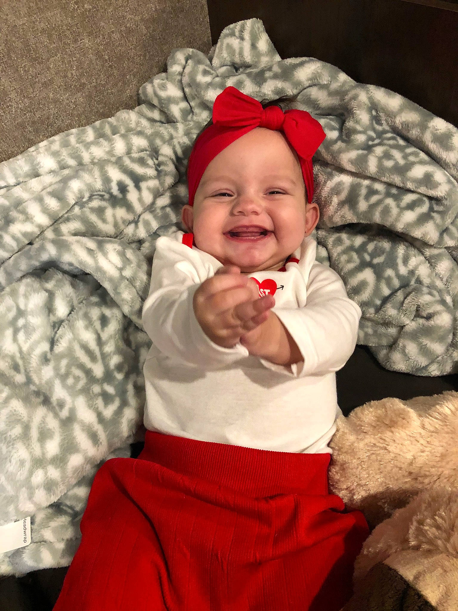 Jazmyn joined the competition — help win amazing prizes! baby, child, christmas, christmas_eve, facial_expression, fictional_character, happy, headgear, joy, person, smile, toddler