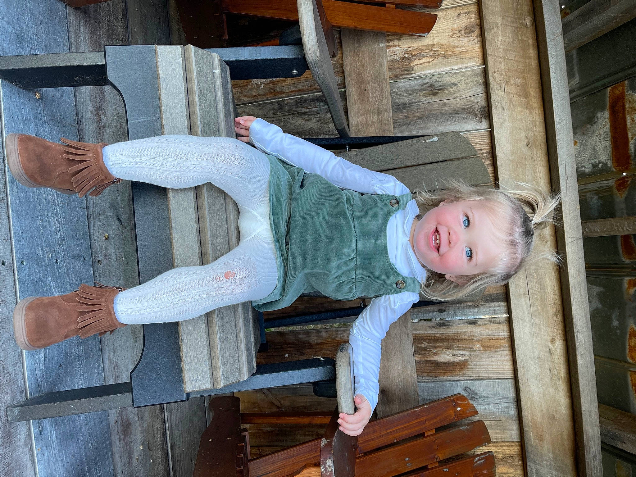 Hadlee joined the competition — help win amazing prizes! baby_toddler_clothing, child, composite_material, door, hardwood, joy, person, sitting, sleeve, smile, standing, toddler, white, wood
