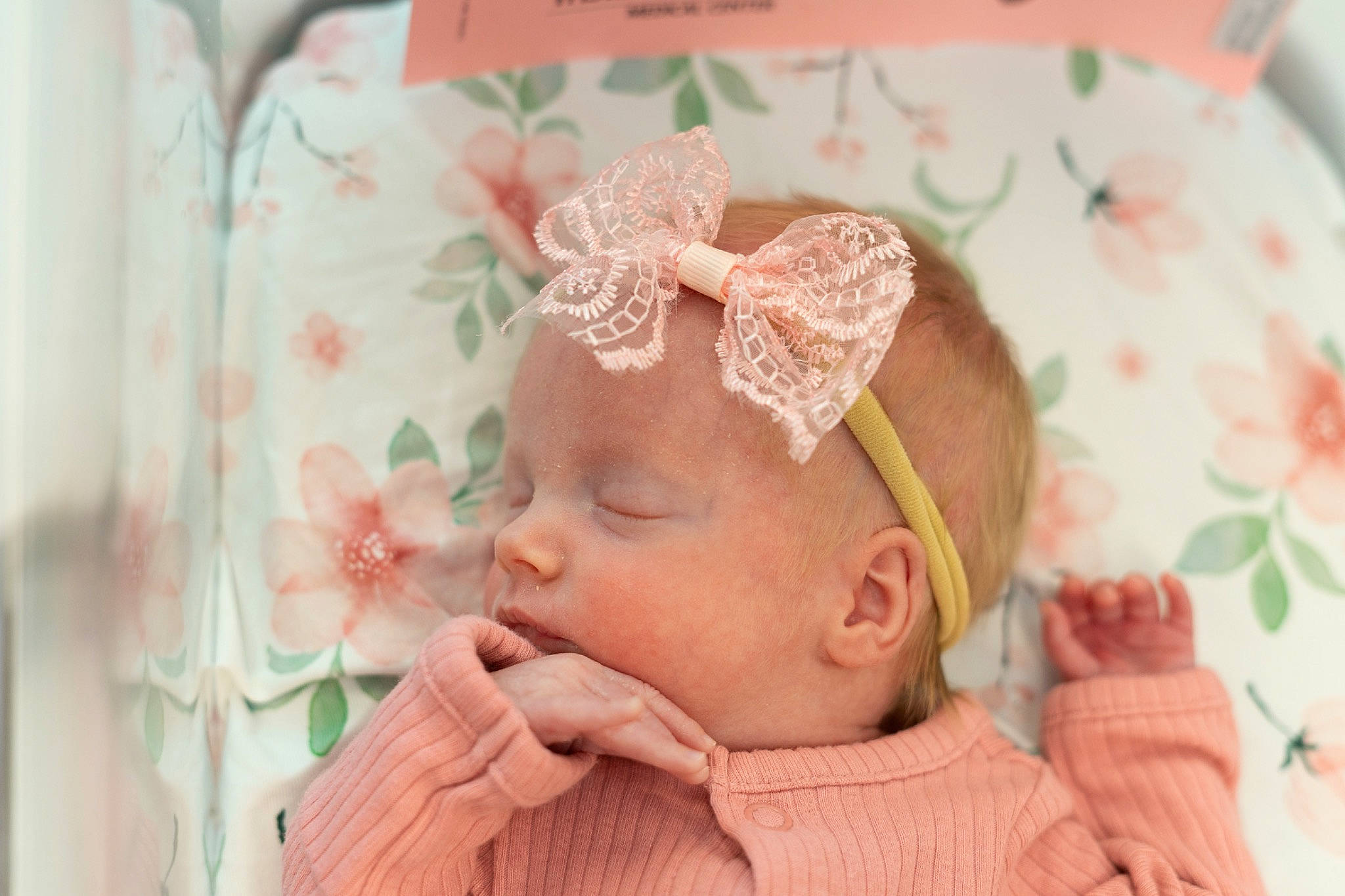 Wrenley is registered to the contest to win money with this photo: baby, baby_toddler_clothing, beanie, cheek, child, costume_hat, ear, eyelash, fashion_accessory, hair_accessory, happy, headband, headpiece, jewellery, pattern, peach, person, pink, portrait_photography, sleeve