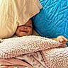 baby, blanket, bottle, blue_pillow, child, cozy, cute, face, furniture, happy, infant, inside, laying, light, person, pink_blanket, smile, soft, toddler, warm
