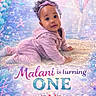 Malani joined the competition — help win amazing prizes! baby, birthday_invitation, bubbles, celebration, child, colorful, crawling, cute, festive, headband, mermaid, pink_outfit, playful, portrait, sand, smiling, starfish, text_overlay, underwater_theme, young_child