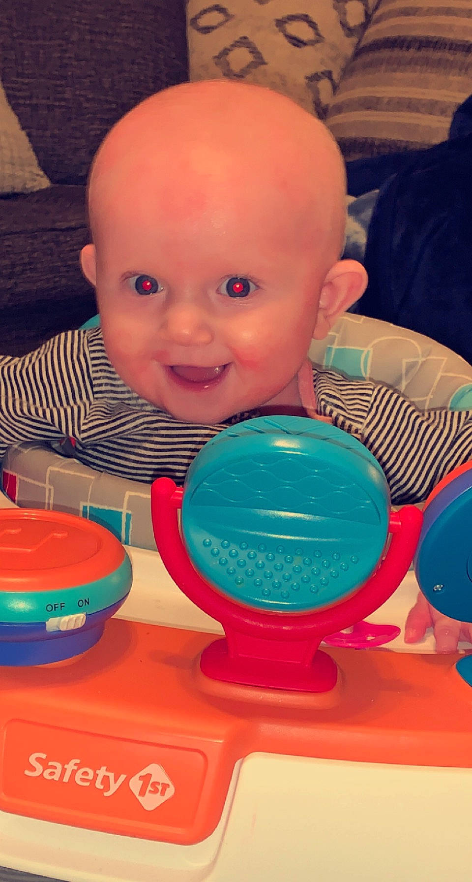 Kylah joined the competition — help win amazing prizes! baby, baby_playing_with_toys, baby_products, baby_toys, child, drinkware, electric_blue, fun, happy, person, plastic, play, product, smile, tableware, toddler, toy