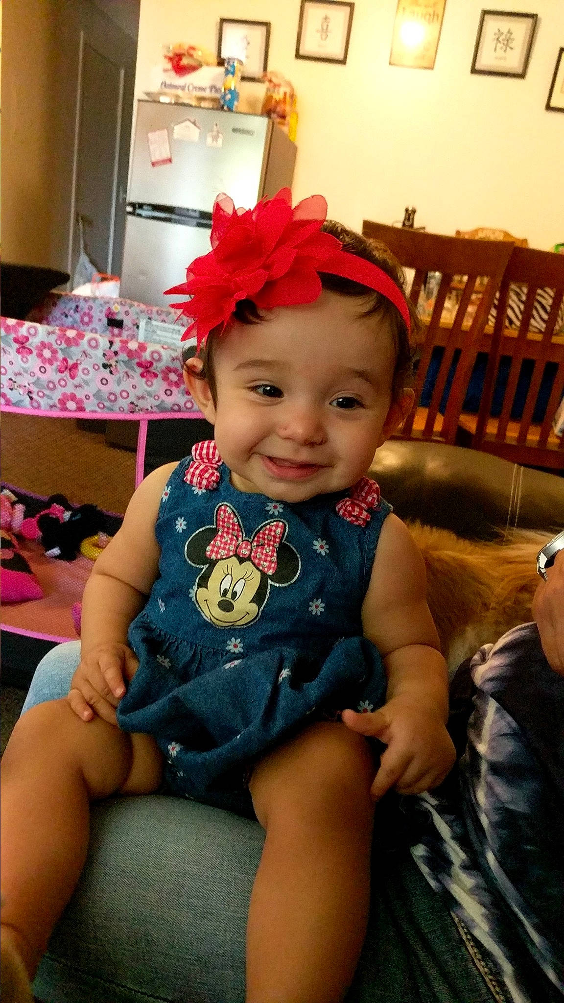 Rosalia is registered to the contest to win money with this photo: baby, baby_toddler_clothing, child, hair_accessory, headgear, joy, person, pink, toddler