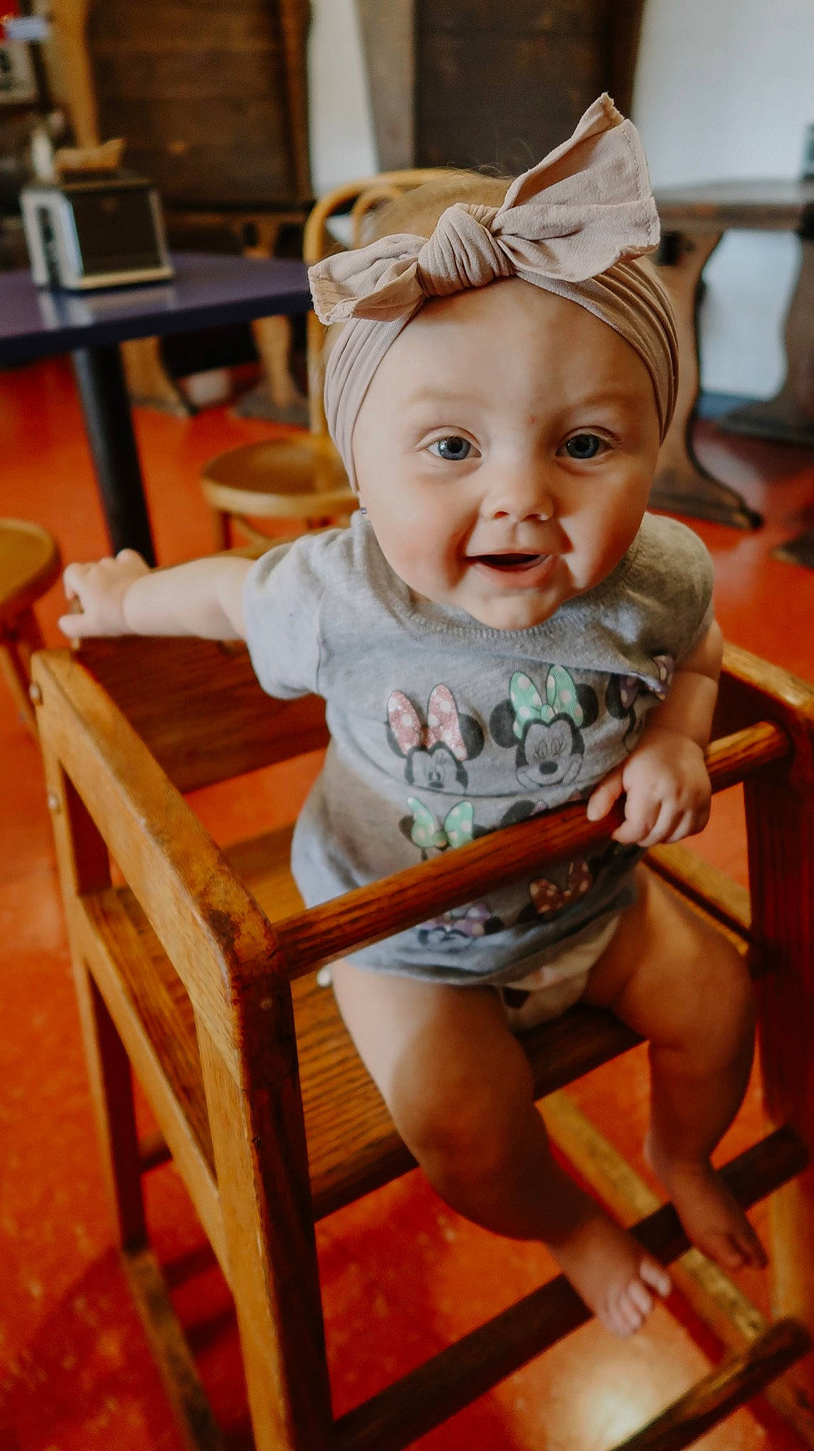 Oaklynn joined the competition — help win amazing prizes! baby, baby_toddler_clothing, chair, cheek, child, comfort, fashion_accessory, flooring, fun, furniture, happy, head, headpiece, headwear, iris, person, room, sitting, skin, smile