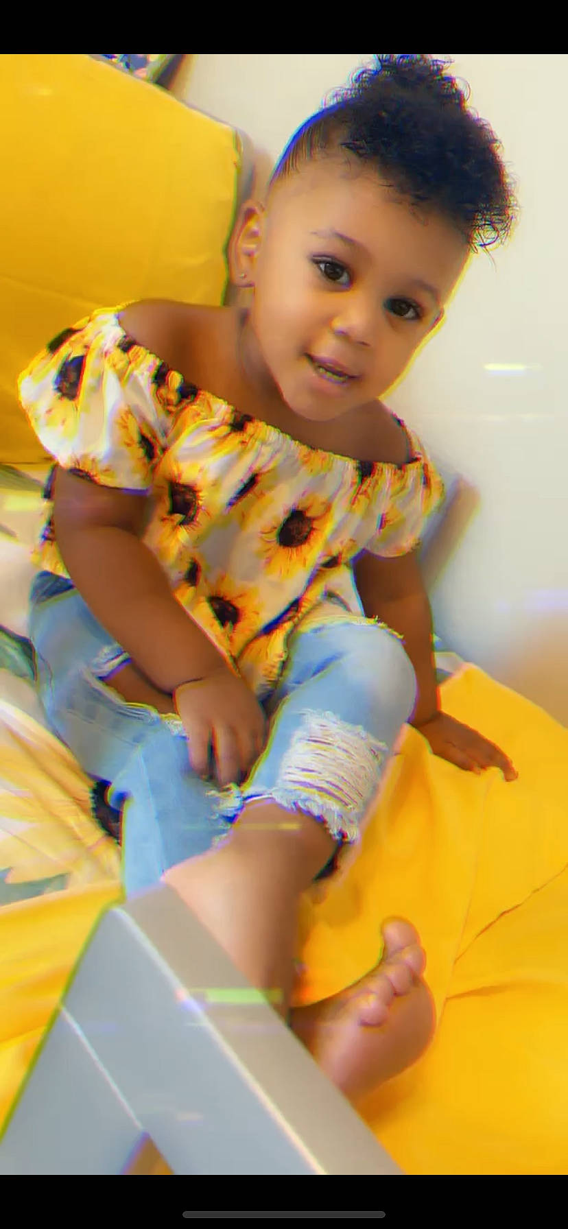 Leava is registered to the contest to win money with this photo: baby, baby_toddler_clothing, child, person, play, toddler, yellow