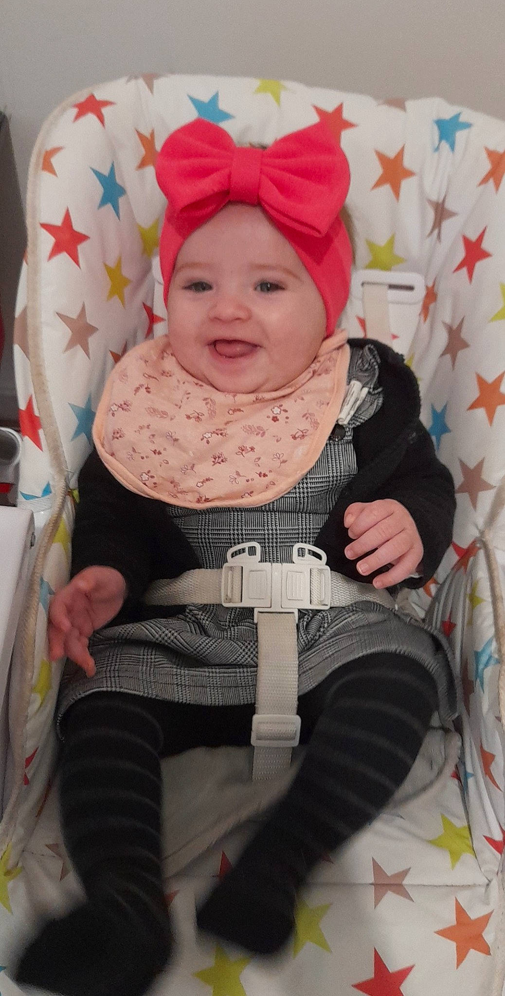 Shayna participe au concours pour gagner de l'argent avec cette photo : baby, baby_carriage, baby_products, baby_toddler_clothing, cap, chair, cheek, child, clothing, comfort, happy, hat, headgear, headwear, joy, lap, person, pink, product, sleeve