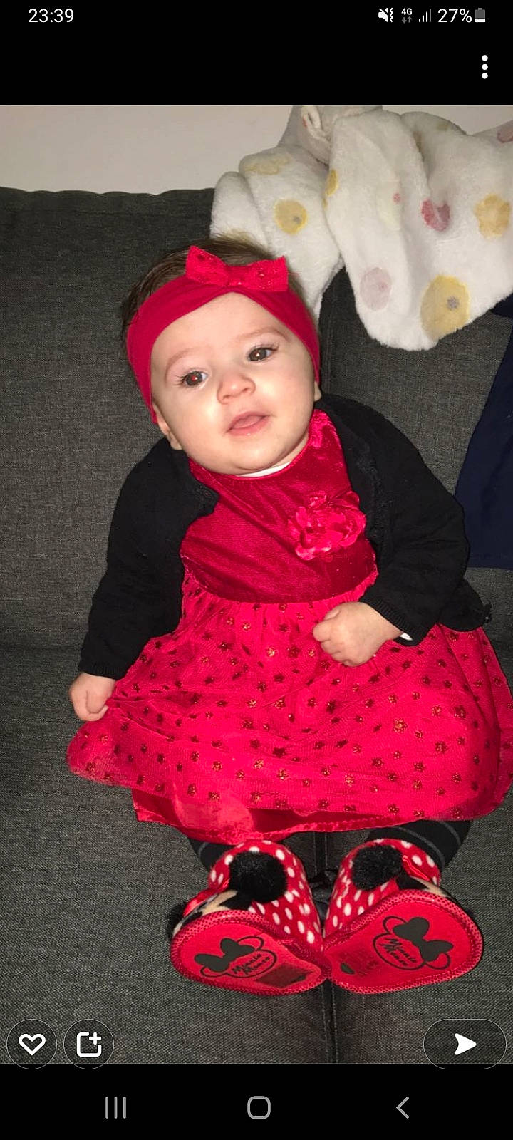 Shayna participe au concours pour gagner de l'argent avec cette photo : baby, baby_toddler_clothing, black, cap, cheek, child, clothing, dress, head, headwear, jacket, lip, magenta, mammal, organ, person, pink, red, sleeve, textile