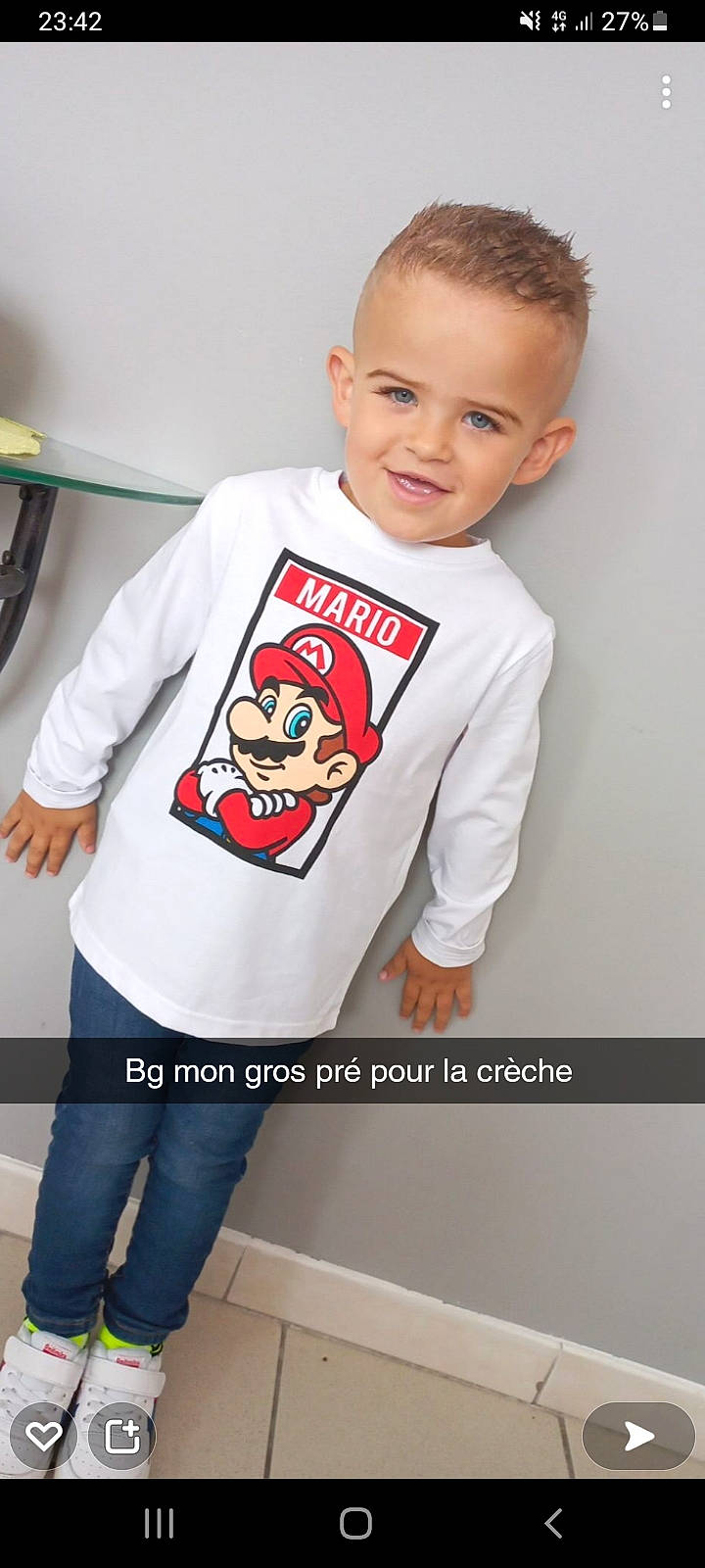 Vincenzo a rejoint le concours — aidez-le/la à gagner de superbes lots ! active_shirt, baby_toddler_clothing, clothing, cool, face, fashion_design, font, hair, jersey, joy, logo, long_sleeved_t_shirt, muscle, neck, person, sleeve, sportswear, street_fashion, t_shirt, toddler