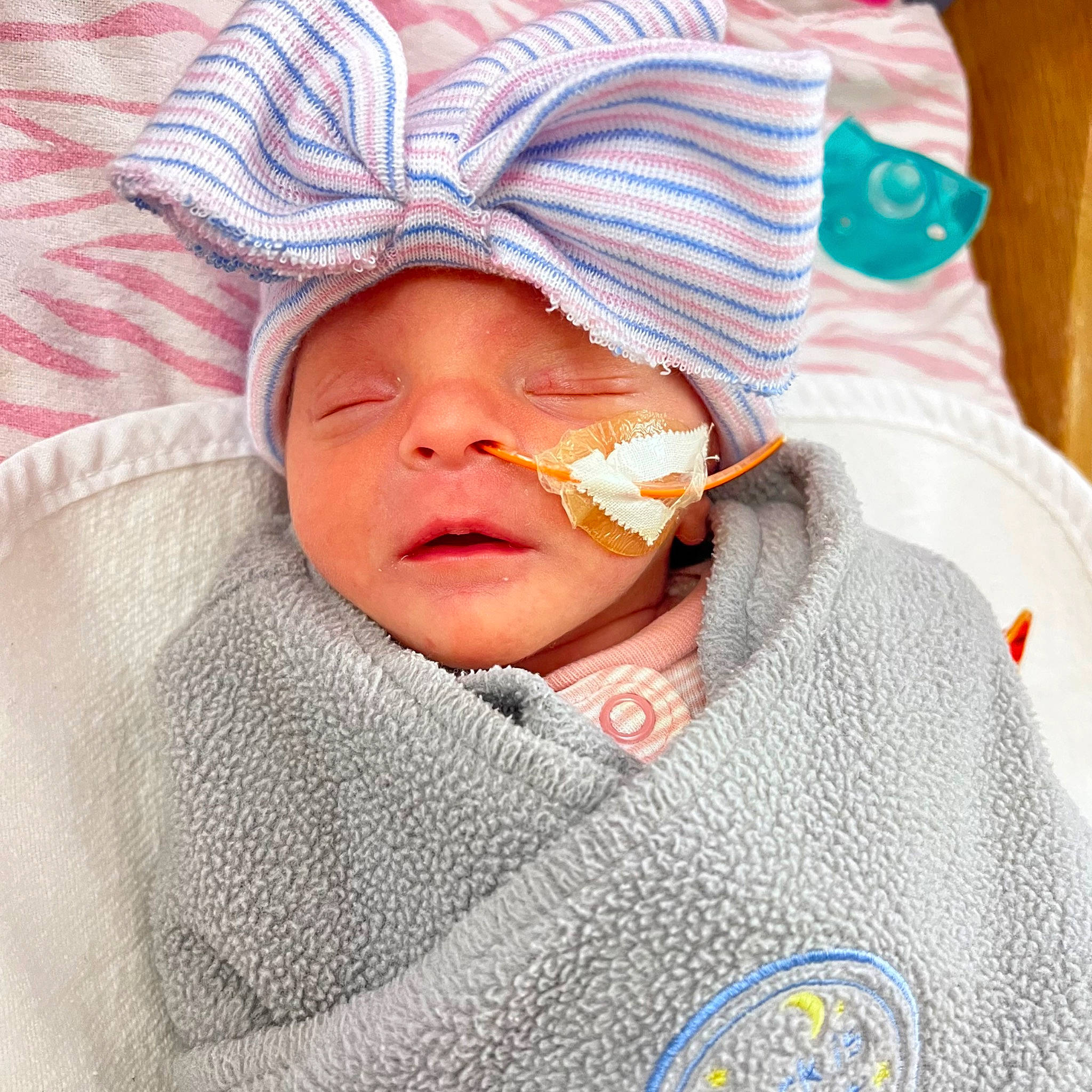 Adelynn joined the competition — help win amazing prizes! baby, baby_sleeping, baby_toddler_clothing, cheek, child, chin, collar, comfort, eye, eyebrow, face, happy, hat, headwear, linens, lip, nose, person, sleeve, textile