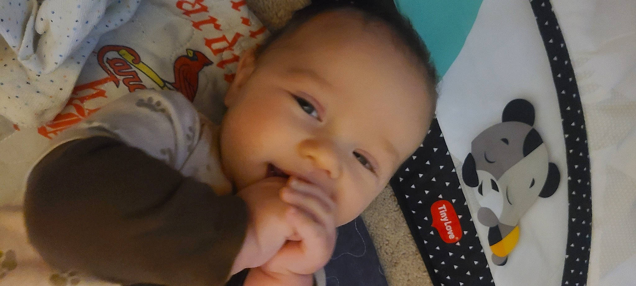 Declan joined the competition — help win amazing prizes! baby, baby_toddler_clothing, carmine, cheek, child, eyebrow, eyelash, finger, gesture, happy, iris, lip, mouth, nail, nose, person, skin, smile, thumb, toddler