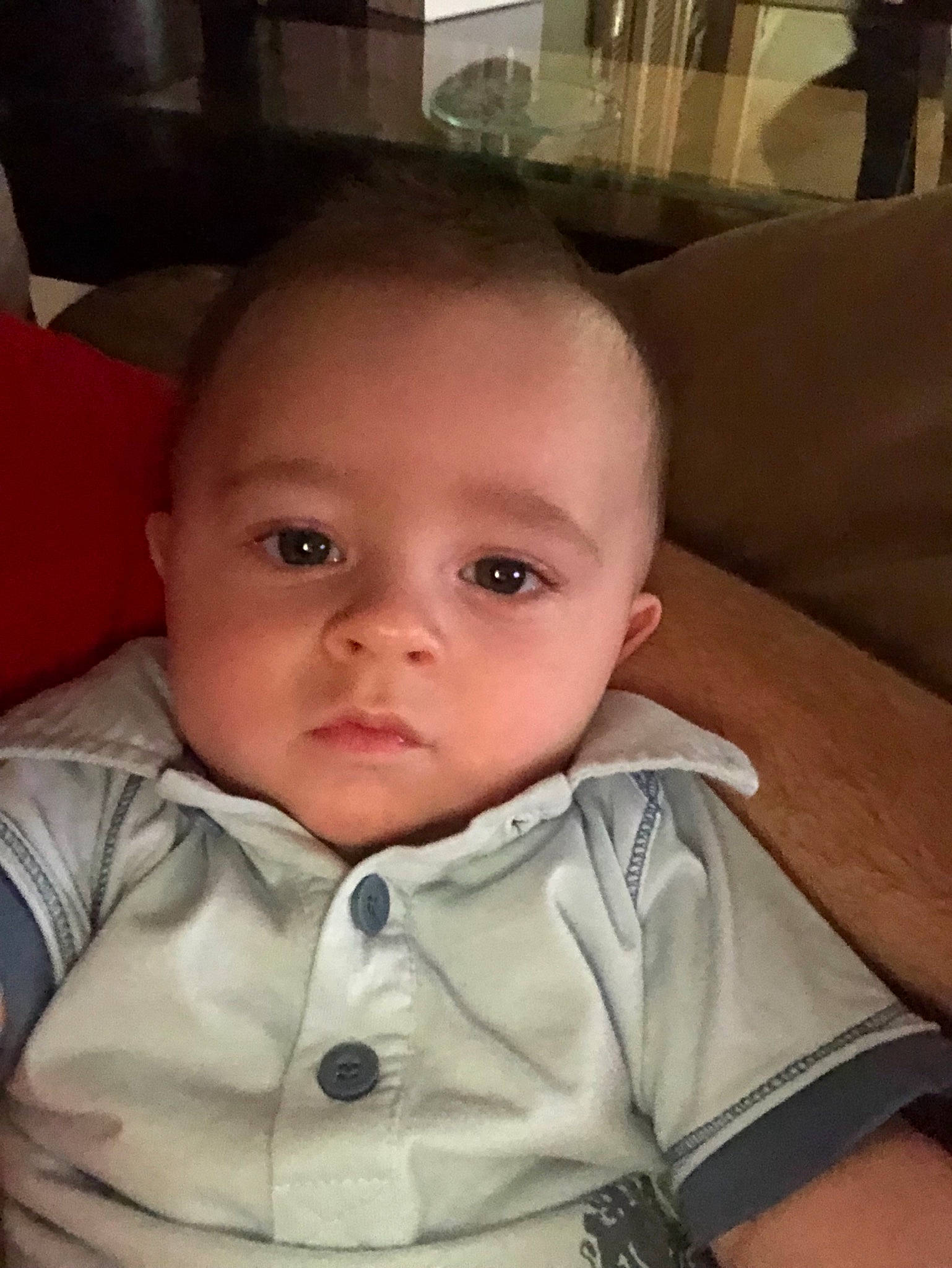 Dustin joined the competition — help win amazing prizes! baby, cheek, child, chin, ear, eye, eyebrow, face, forehead, head, iris, lip, mouth, nose, person, sitting, skin, smile, toddler