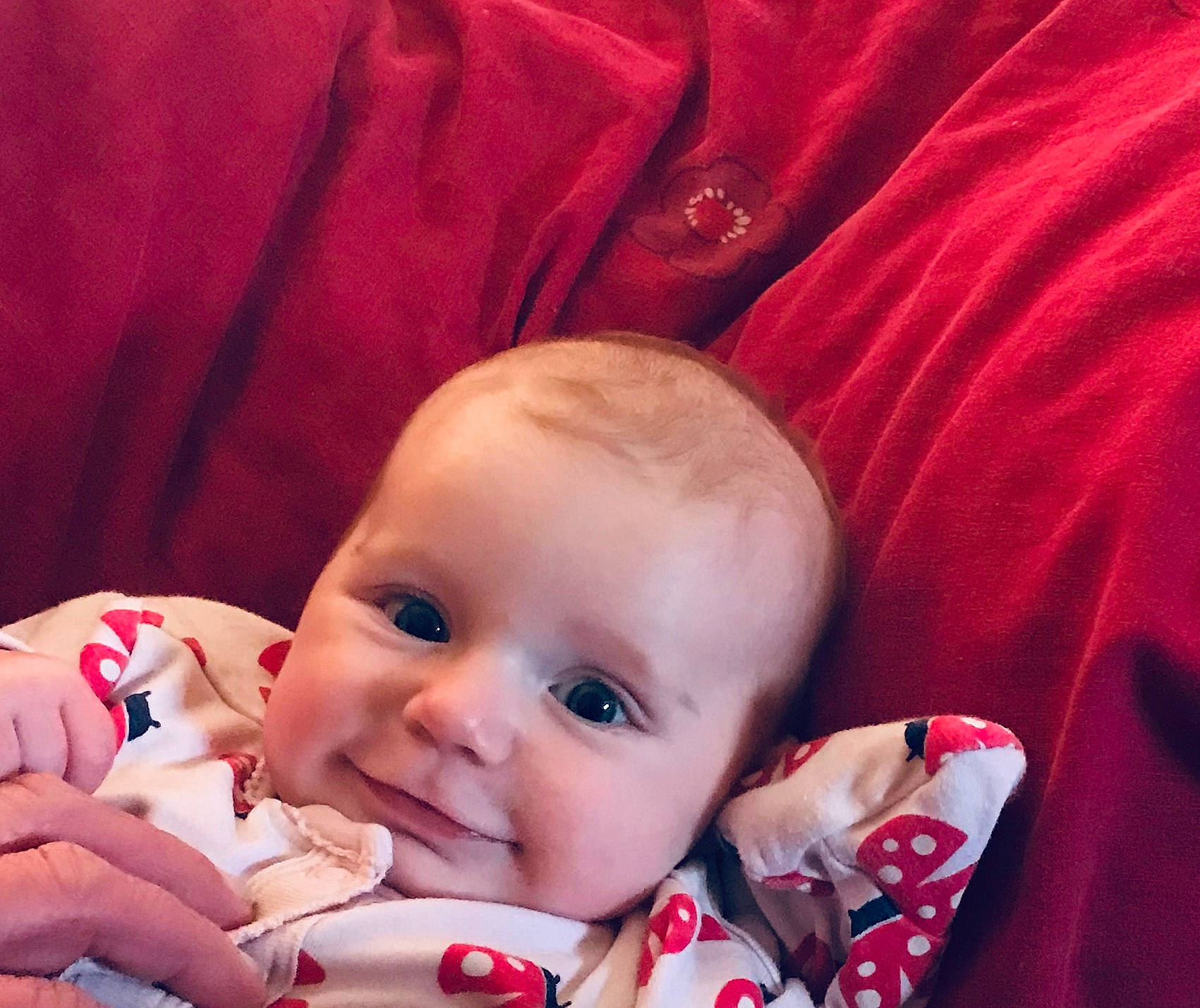 Alynna joined the competition — help win amazing prizes! baby, bedtime, cheek, child, eye, face, finger, hand, head, human, joy, lip, mouth, nose, person, photography, red, skin, smile, toddler