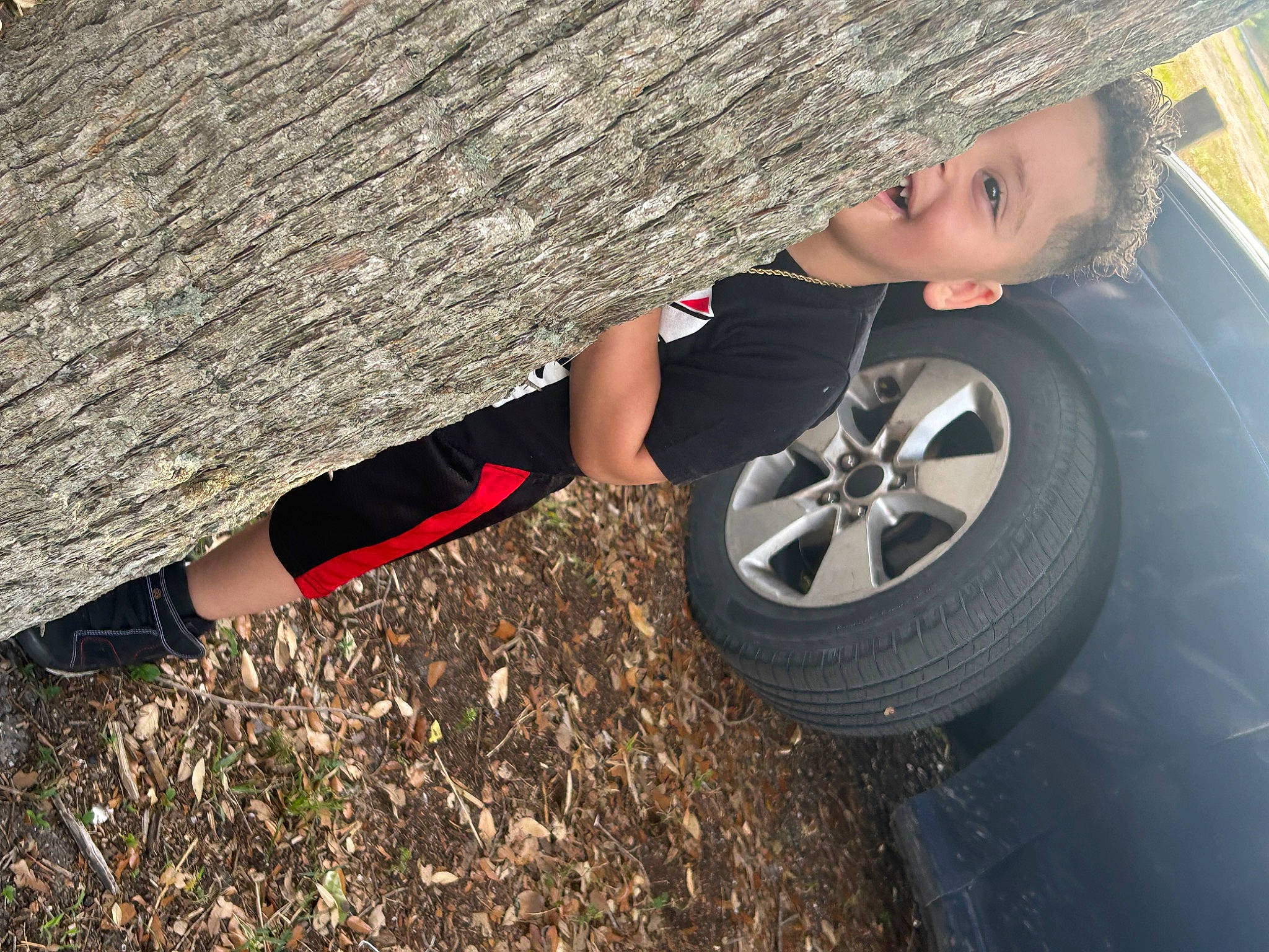 Alexis joined the competition — help win amazing prizes! alloy_wheel, asphalt, automotive_design, automotive_exterior, automotive_tire, bumper, fender, flash_photography, hubcap, motor_vehicle, people_in_nature, person, rim, smile, synthetic_rubber, tire, tread, tree, vehicle, wheel