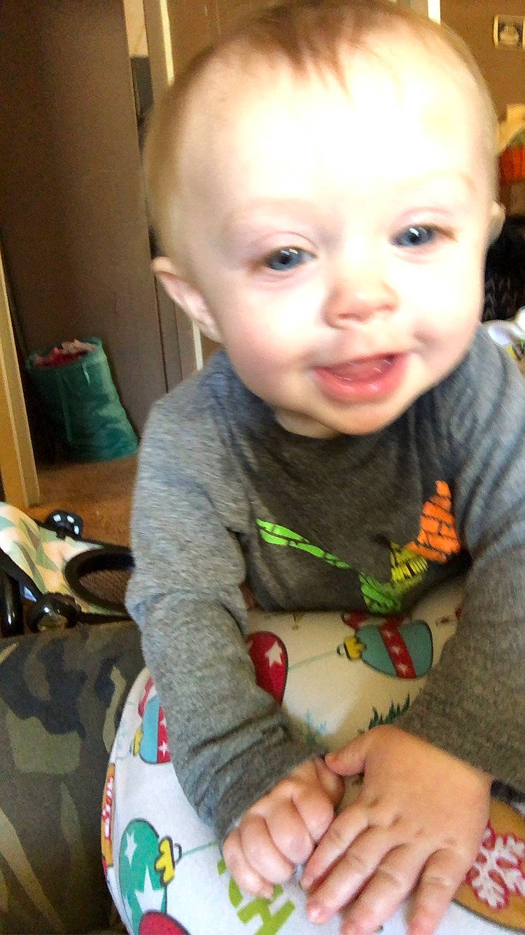 Solomon joined the competition — help win amazing prizes! baby_toddler_clothing, cheek, chin, clothing, face, facial_expression, finger, flooring, fun, hair, hand, head, iris, lip, nose, person, skin, sleeve, smile, t_shirt