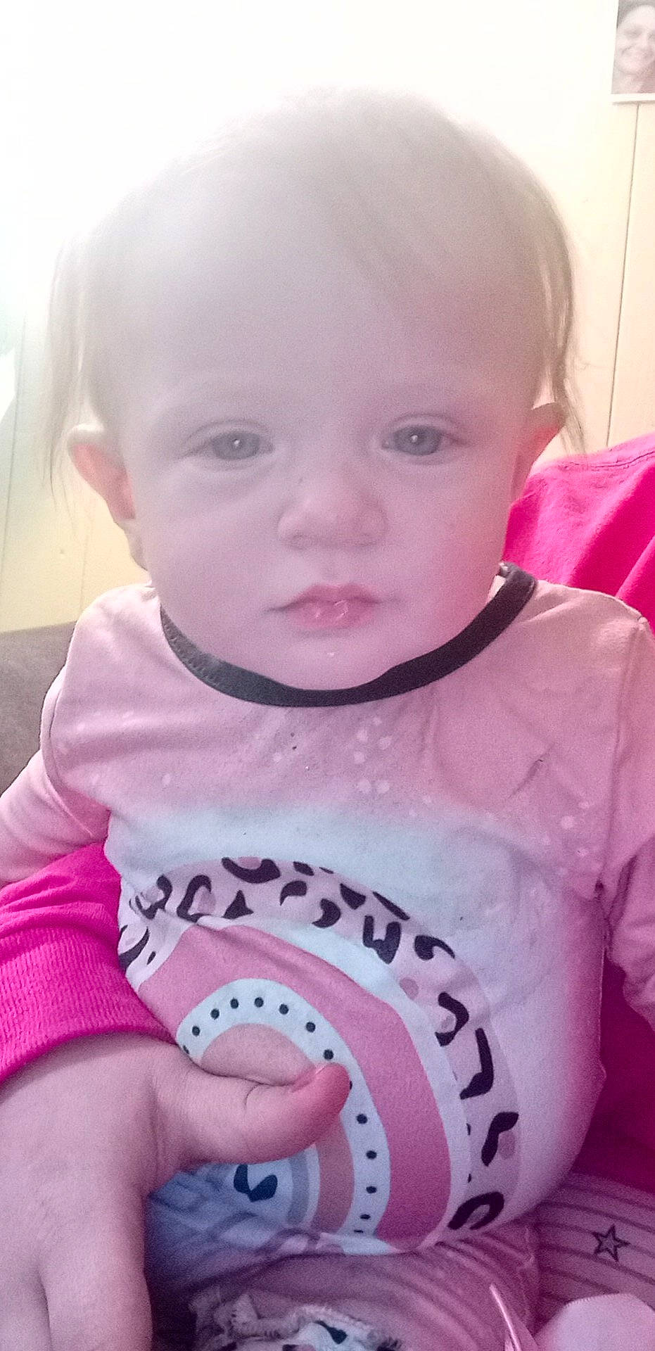 Paizleigh is registered to the contest to win money with this photo: baby, baby_toddler_clothing, cheek, dress, ear, eyebrow, eyelash, hairstyle, happy, iris, lip, mouth, neck, nose, person, pink, skin, sleeve, smile, t_shirt