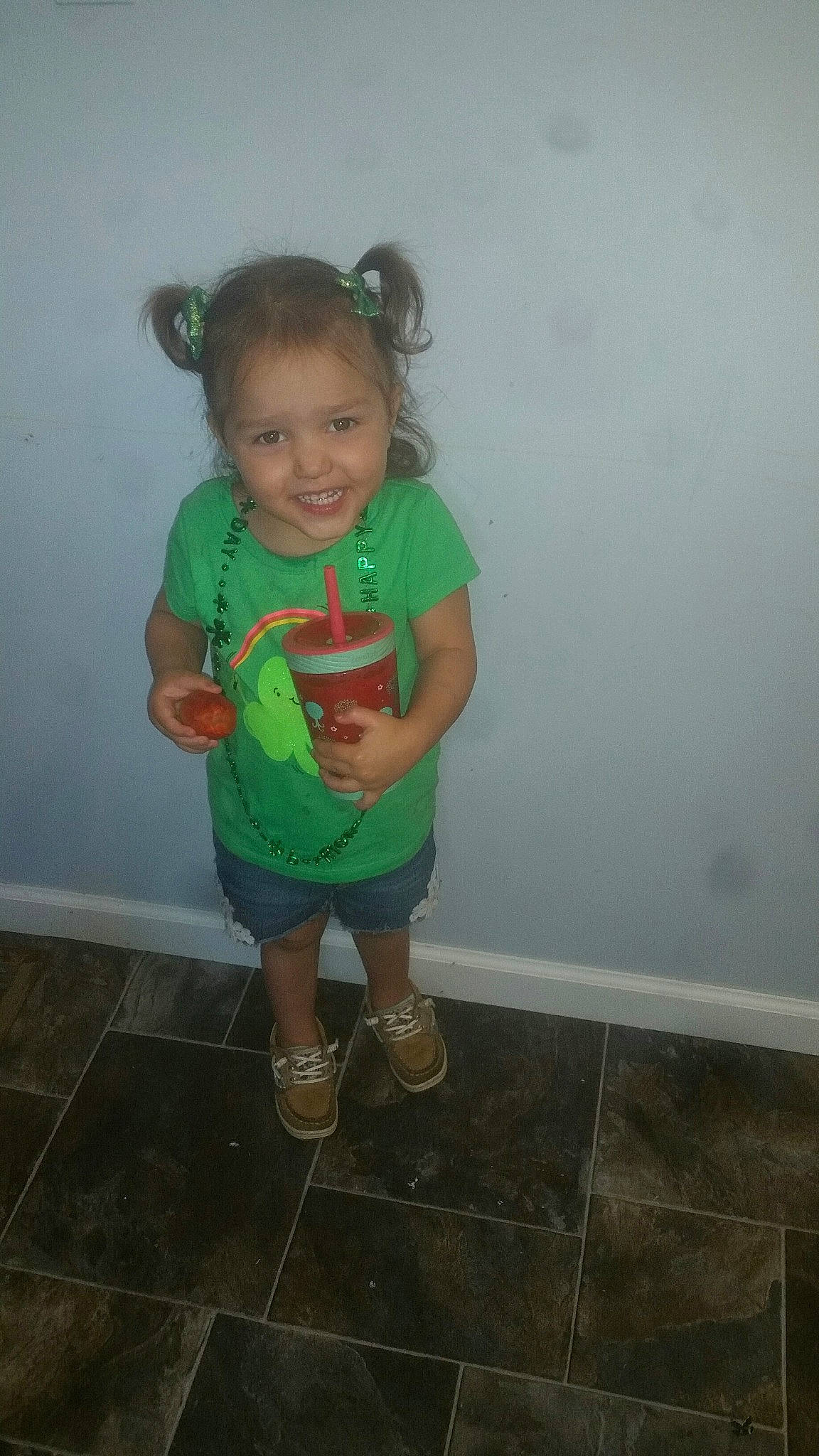 Aria Monroe joined the competition — help win amazing prizes! child, floor, fun, green, head, joy, person, play, skin, smile, standing, toddler