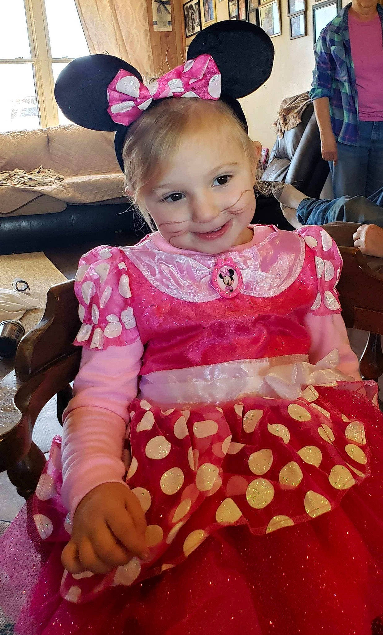 Aspen is registered to the contest to win money with this photo: baby_toddler_clothing, child, clothing, dress, embellishment, eye, facial_expression, fashion, fun, hairstyle, happy, joy, magenta, person, pink, purple, red, skin, sleeve, smile