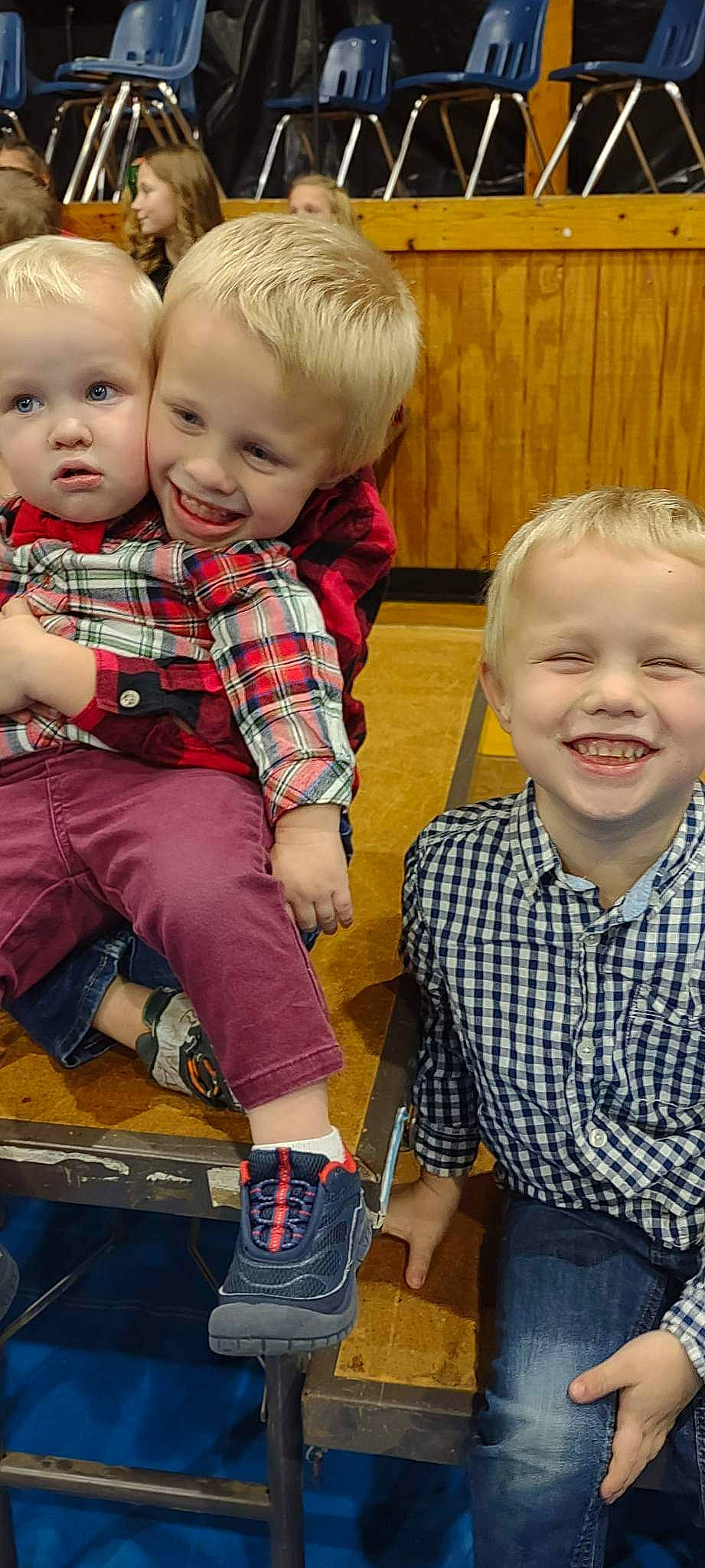 Brentyn is registered to the contest to win money with this photo: baby_toddler_clothing, child, clothing, eye, face, facial_expression, fun, happy, head, iris, joy, organ, people, person, photograph, plaid, red, skin, smile, standing