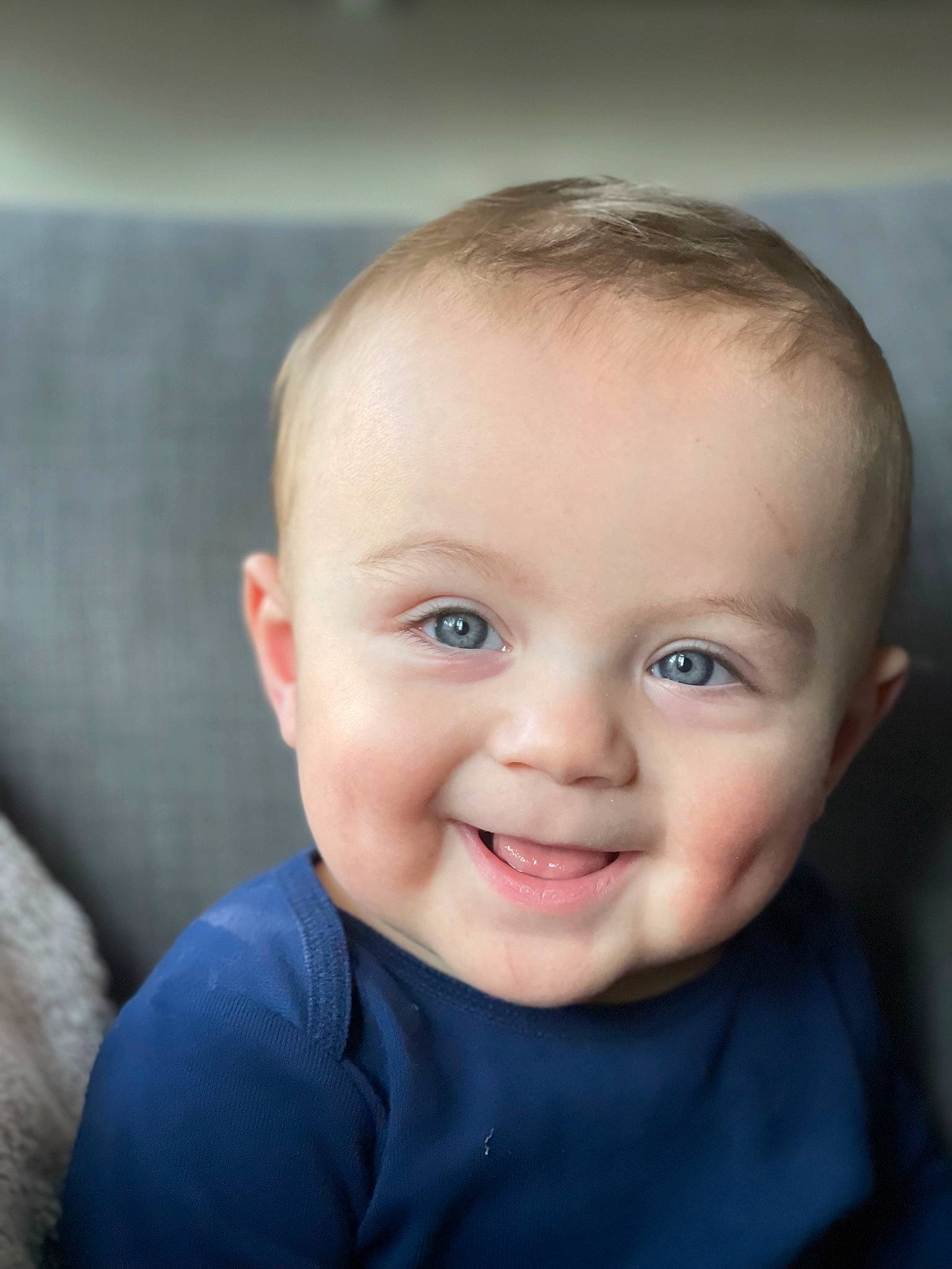 Jaxen joined the competition — help win amazing prizes! baby, baby_toddler_clothing, cheek, child, ear, electric_blue, eyelash, flash_photography, fun, happy, jaw, joy, laugh, lip, nose, person, portrait, portrait_photography, sitting, skin