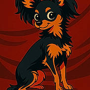 Destiny joined the competition — help win amazing prizes! animal, animated, artwork, background, black_and_brown, cartoon, character, cute, digital_art, dog, fluffy_ears, friendly, illustration, pet, playful, portrait, sitting, smiling, stylized, whimsical