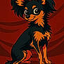 animal, animated, artwork, background, black_and_brown, cartoon, character, cute, digital_art, dog, fluffy_ears, friendly, illustration, pet, playful, portrait, sitting, smiling, stylized, whimsical