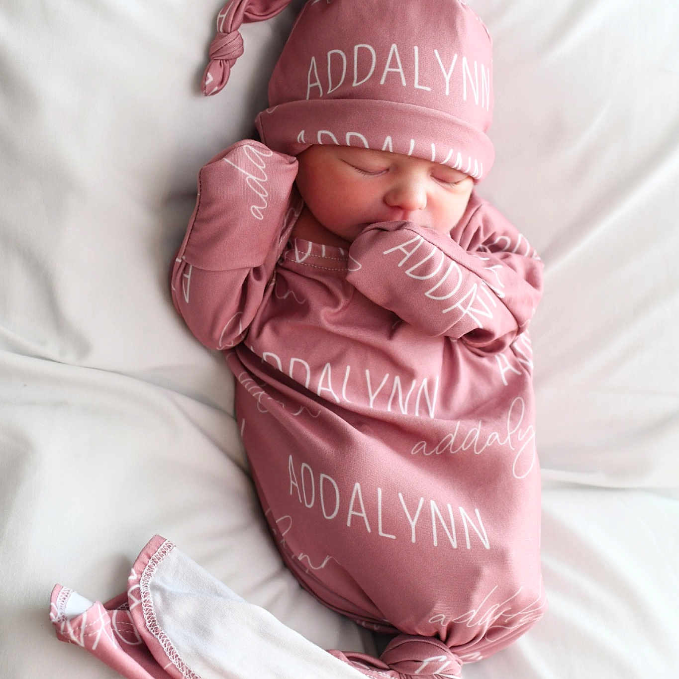 Addalynn joined the competition — help win amazing prizes! baby, baby_sleeping, baby_toddler_clothing, beard, cap, carmine, comfort, eye, fashion_accessory, font, head, headgear, helmet, human_body, linens, magenta, peach, pink, sleeve, toddler