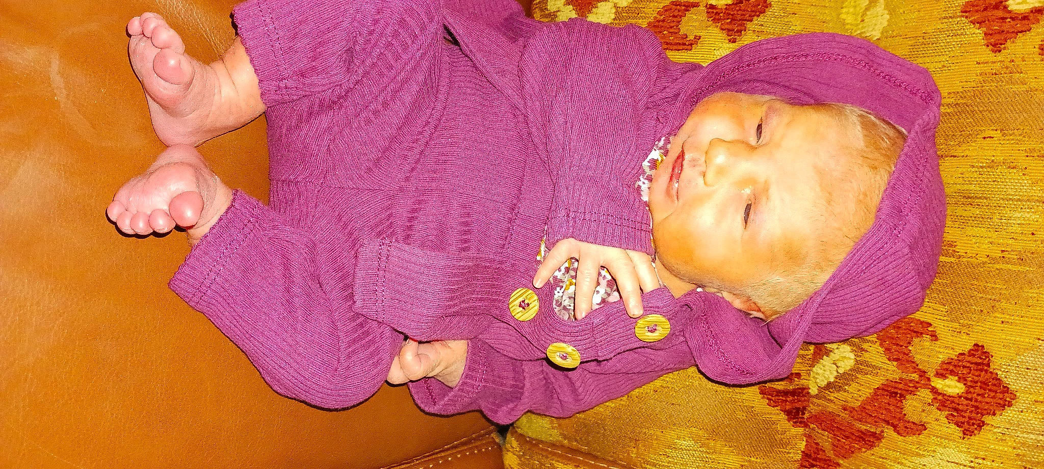 Eva joined the competition — help win amazing prizes! baby, baby_toddler_clothing, child, finger, fun, gesture, hand, happy, magenta, nail, nose, person, petal, pink, purple, skin, sleeve, textile, thumb, toddler