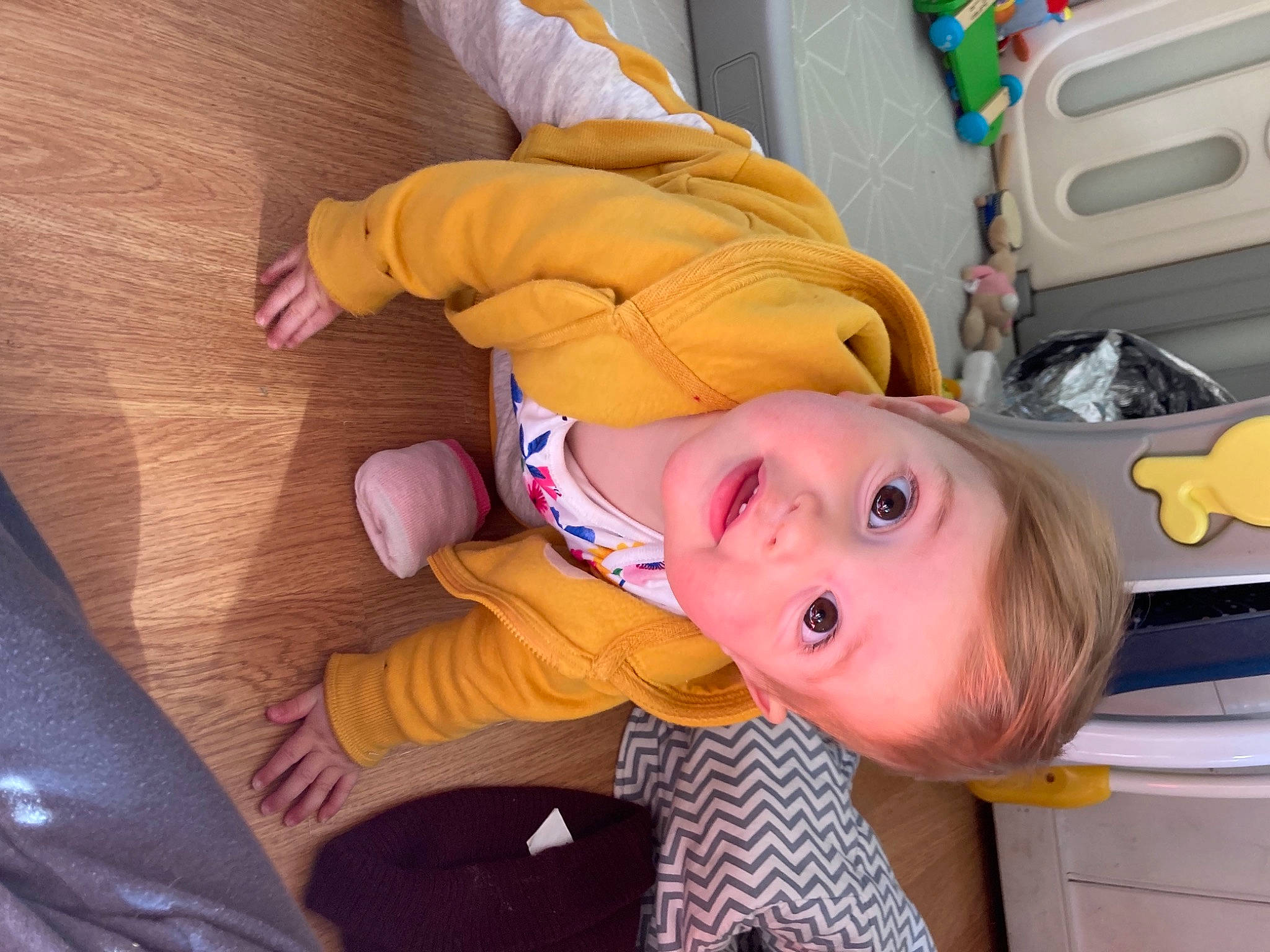 Emily joined the competition — help win amazing prizes! baby, baby_products, baby_safety, baby_toddler_clothing, baby_toys, chair, cheek, child, comfort, flooring, fun, head, person, plastic, play, purple, room, smile, toddler, tree
