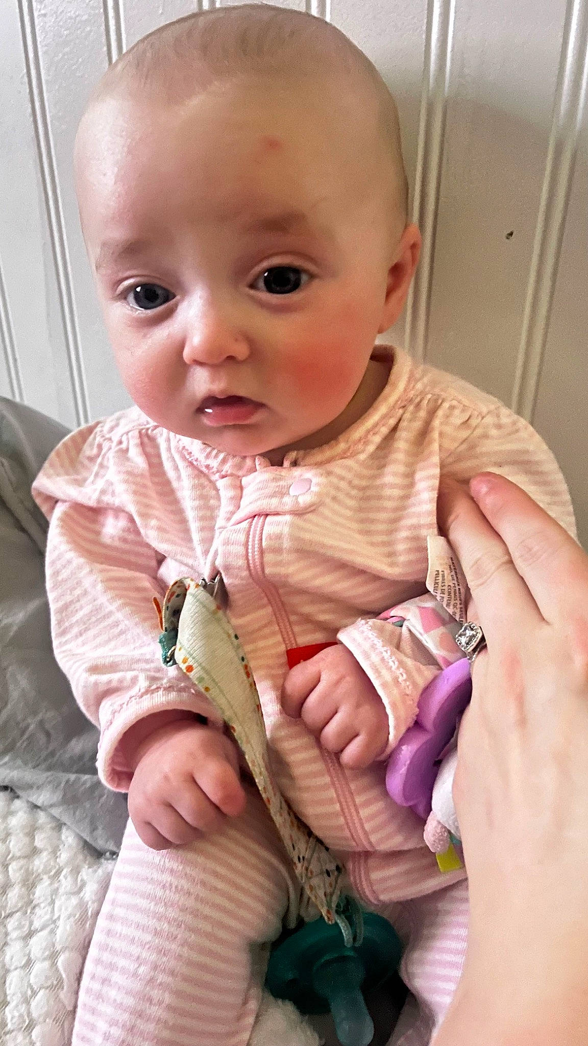 Frankie joined the competition — help win amazing prizes! baby, baby_toddler_clothing, cheek, child, chin, comfort, eye, finger, foot, gesture, head, iris, lip, nail, nose, person, sitting, skin, sleeve, thumb