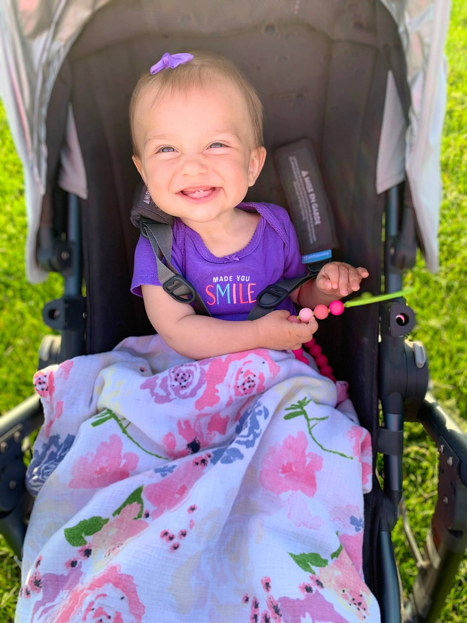 Audrina joined the competition — help win amazing prizes! baby_carriage, baby_products, baby_toddler_clothing, beauty, child, event, fun, grass, happy, joy, leisure, magenta, people, person, pink, plant, product, recreation, sitting, smile