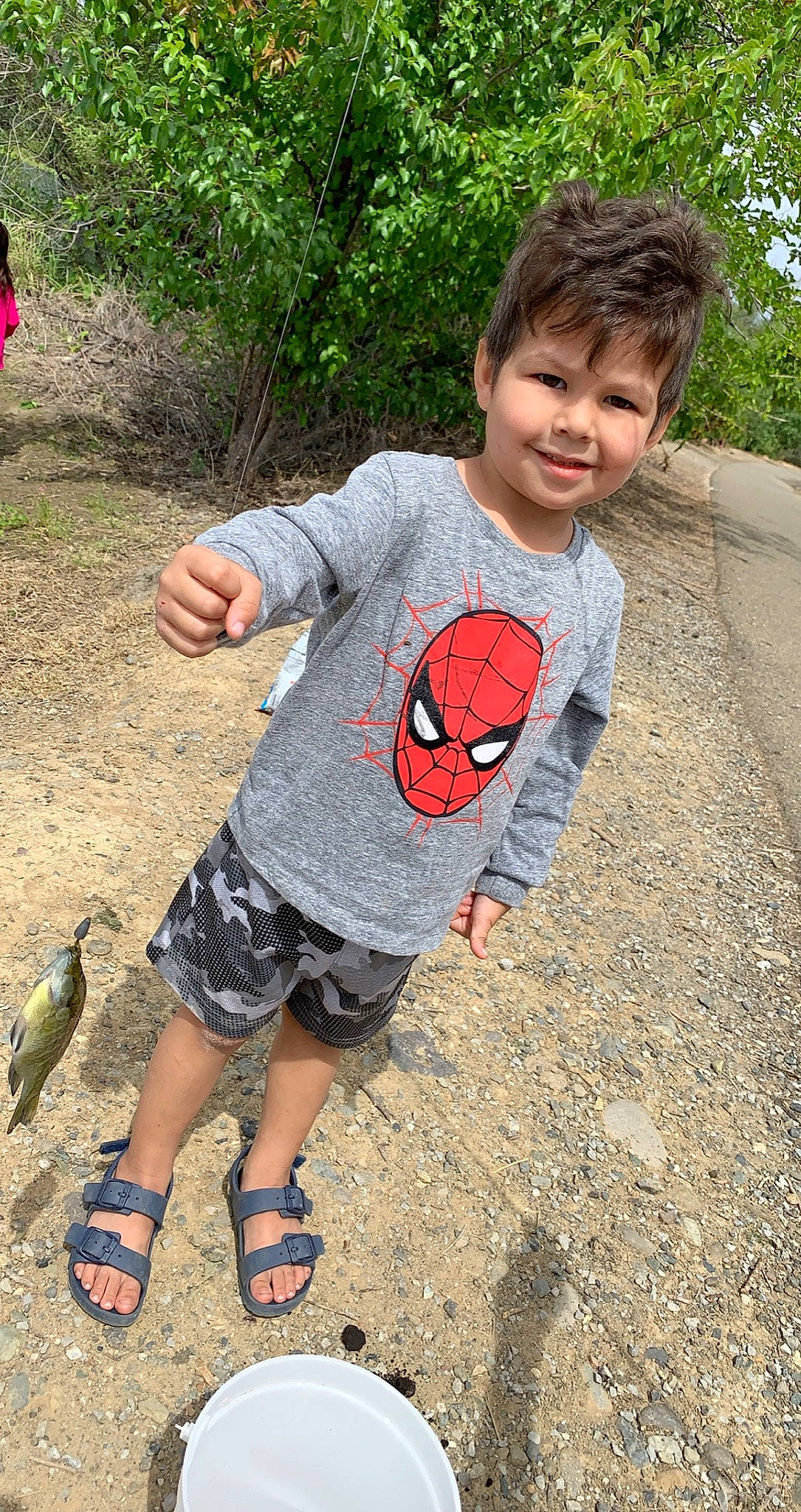 Eiliyah joined the competition — help win amazing prizes! cool, foot, fun, grass, happy, joy, leisure, nature, pattern, person, plant, recreation, sandal, sleeve, smile, soil, spider_man, spring, t_shirt, toddler