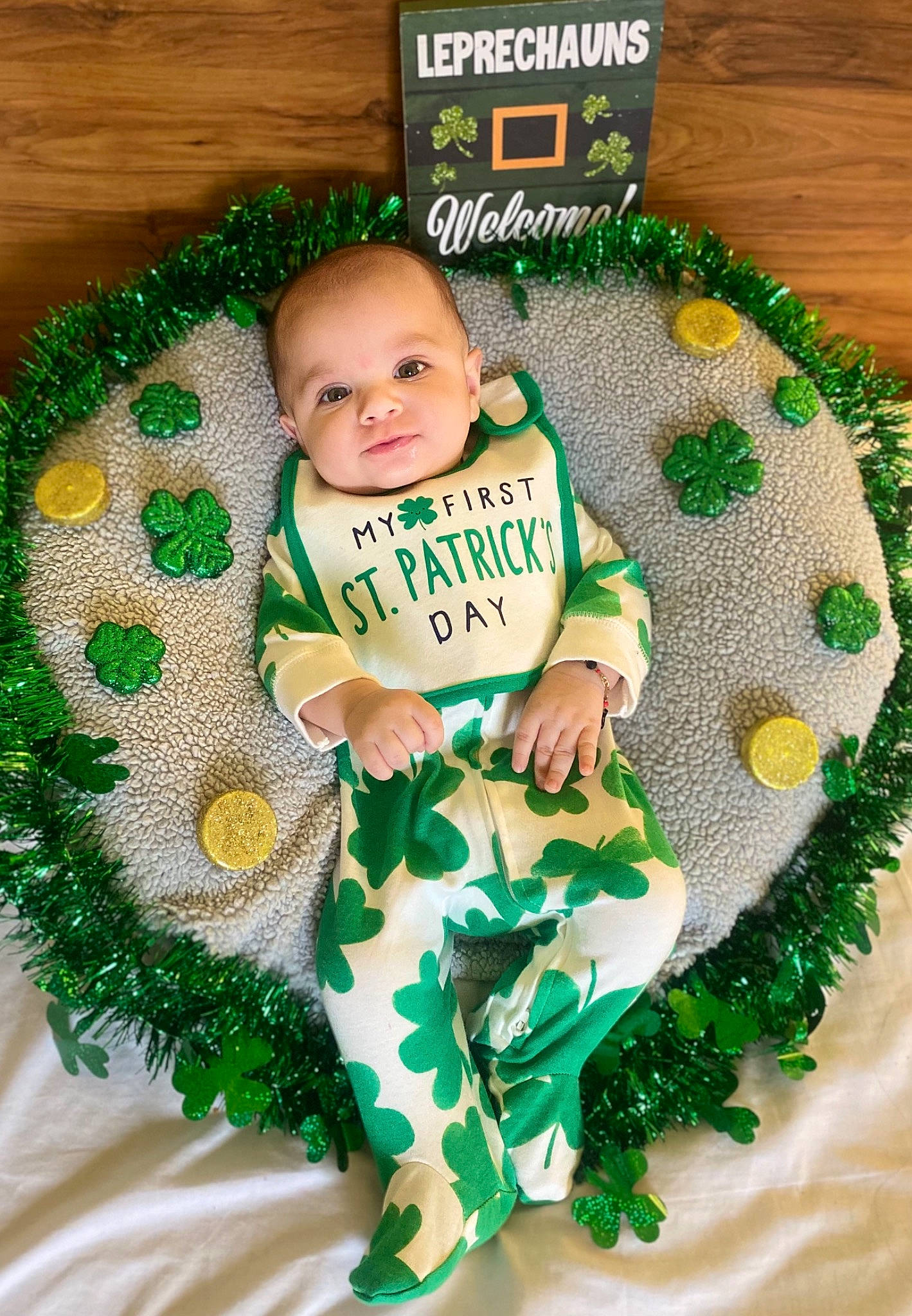 Marc joined the competition — help win amazing prizes! baby, baby_products, baby_toddler_clothing, child, christmas, circle, event, fashion_accessory, flooring, font, grass, green, happy, holiday, holiday_ornament, linens, pattern, person, textile, toddler