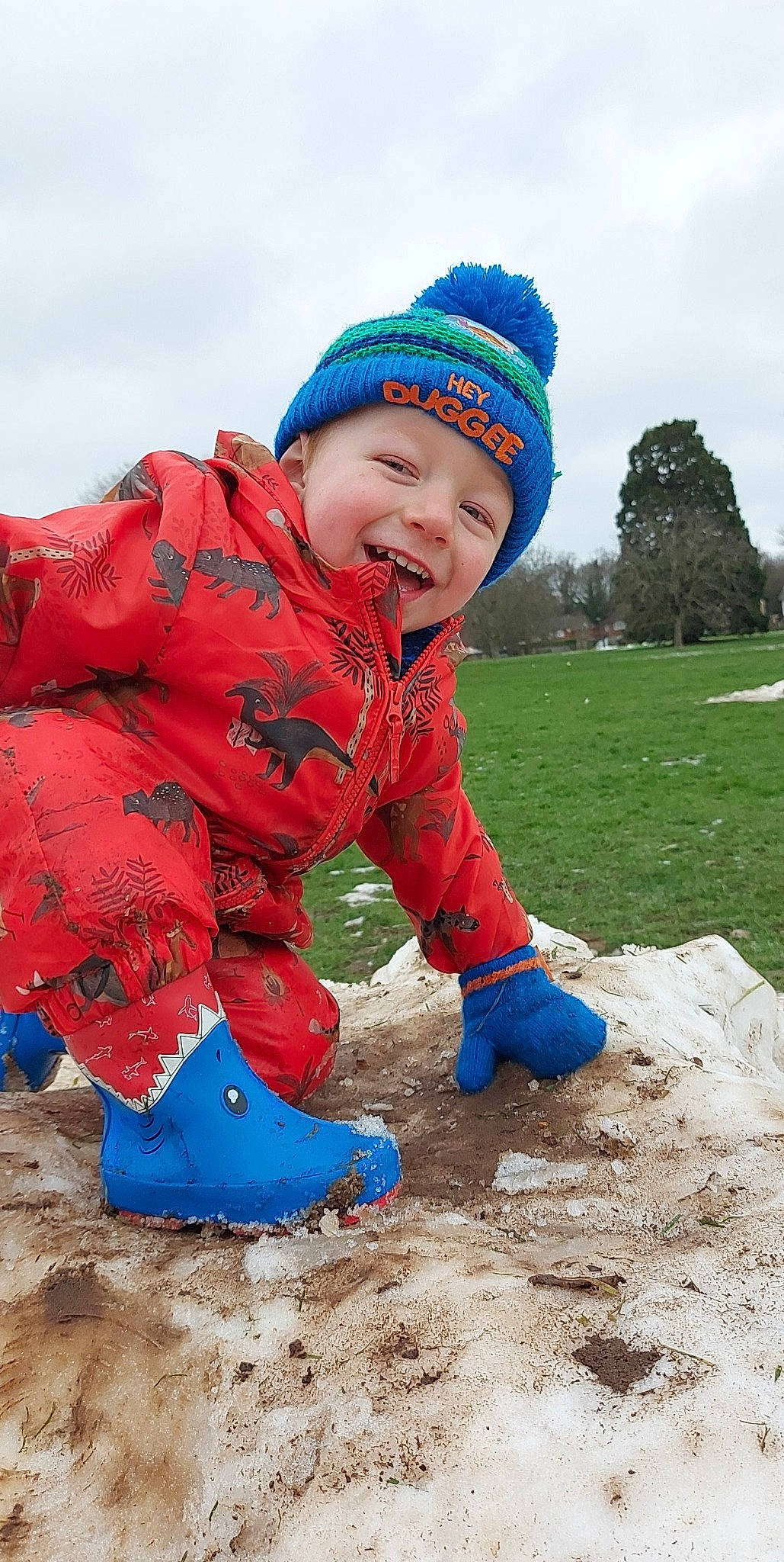 Marshall joined the competition — help win amazing prizes! baby_toddler_clothing, blue, cap, child, cloud, electric_blue, fun, grass, happy, headwear, landscape, leisure, people_in_nature, person, plant, recreation, sand, sky, sleeve, smile