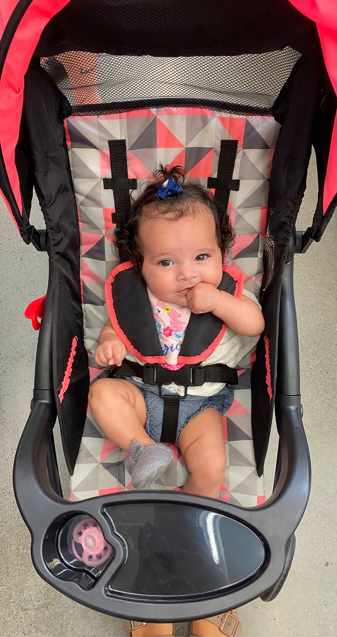 Ella joined the competition — help win amazing prizes! auto_part, automotive_tire, baby, baby_carriage, baby_products, baby_toddler_clothing, bag, beauty, black_hair, chair, comfort, design, fashion_accessory, human_leg, person, pink, product, thigh, tire, toddler