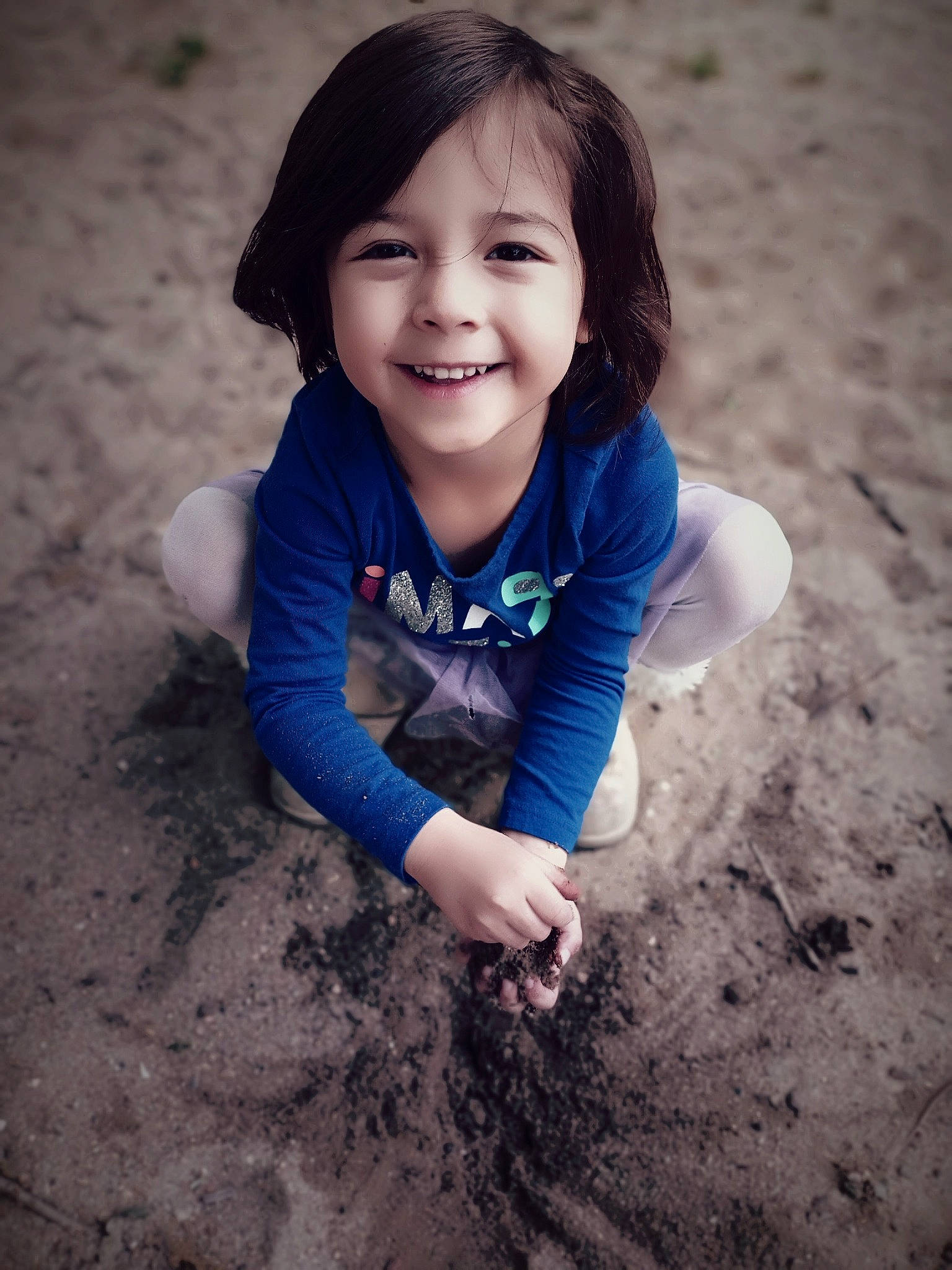 Sophia joined the competition — help win amazing prizes! arm, child, electric_blue, eye, face, finger, flash_photography, fun, grass, happy, head, joy, people_in_nature, person, play, sand, sitting, skin, sleeve, smile