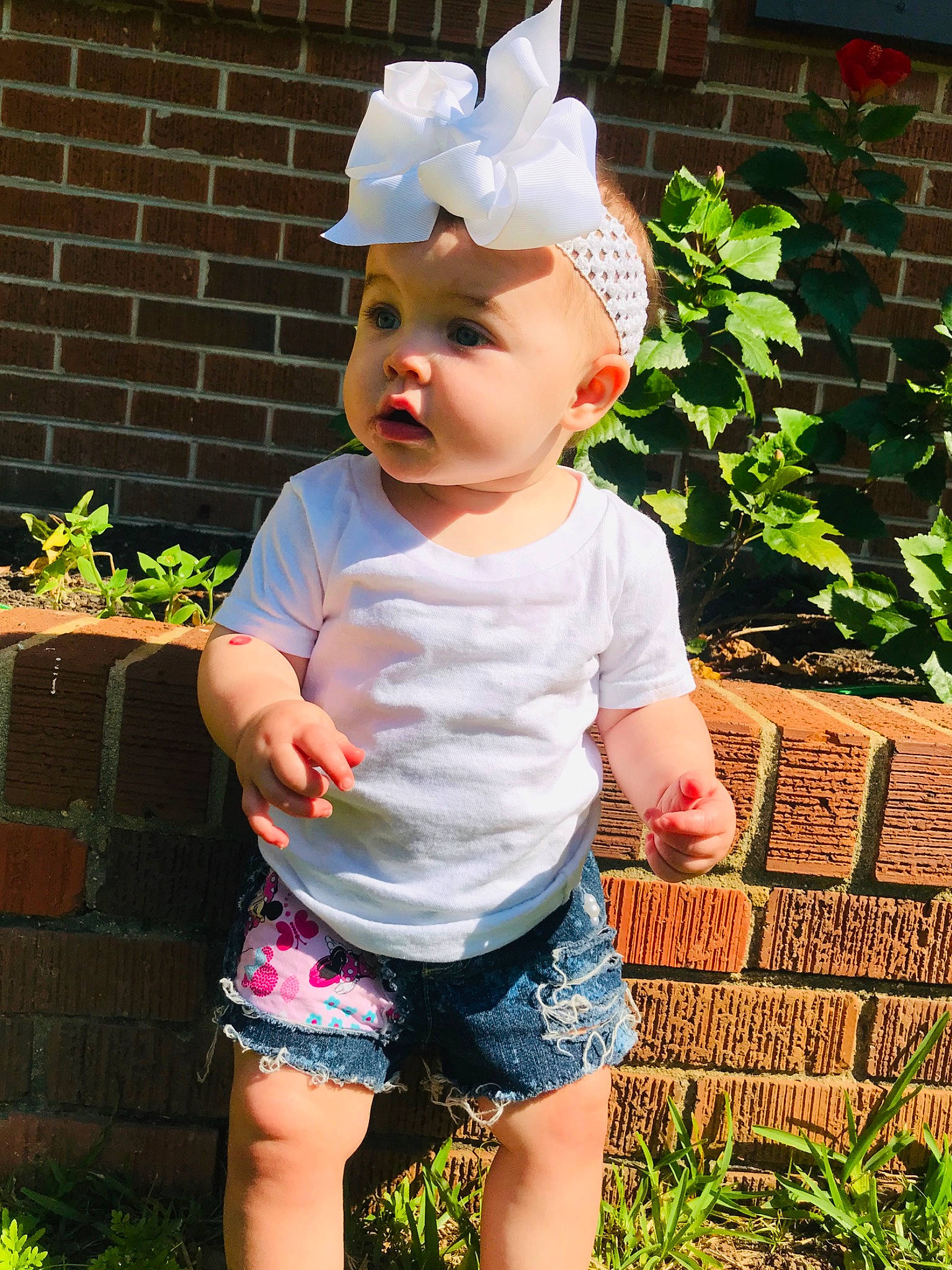Ava Rose  joined the competition — help win amazing prizes! baby, baby_products, baby_toddler_clothing, child, clothing, ear, grass, hair_accessory, headband, headgear, person, pink, product, toddler