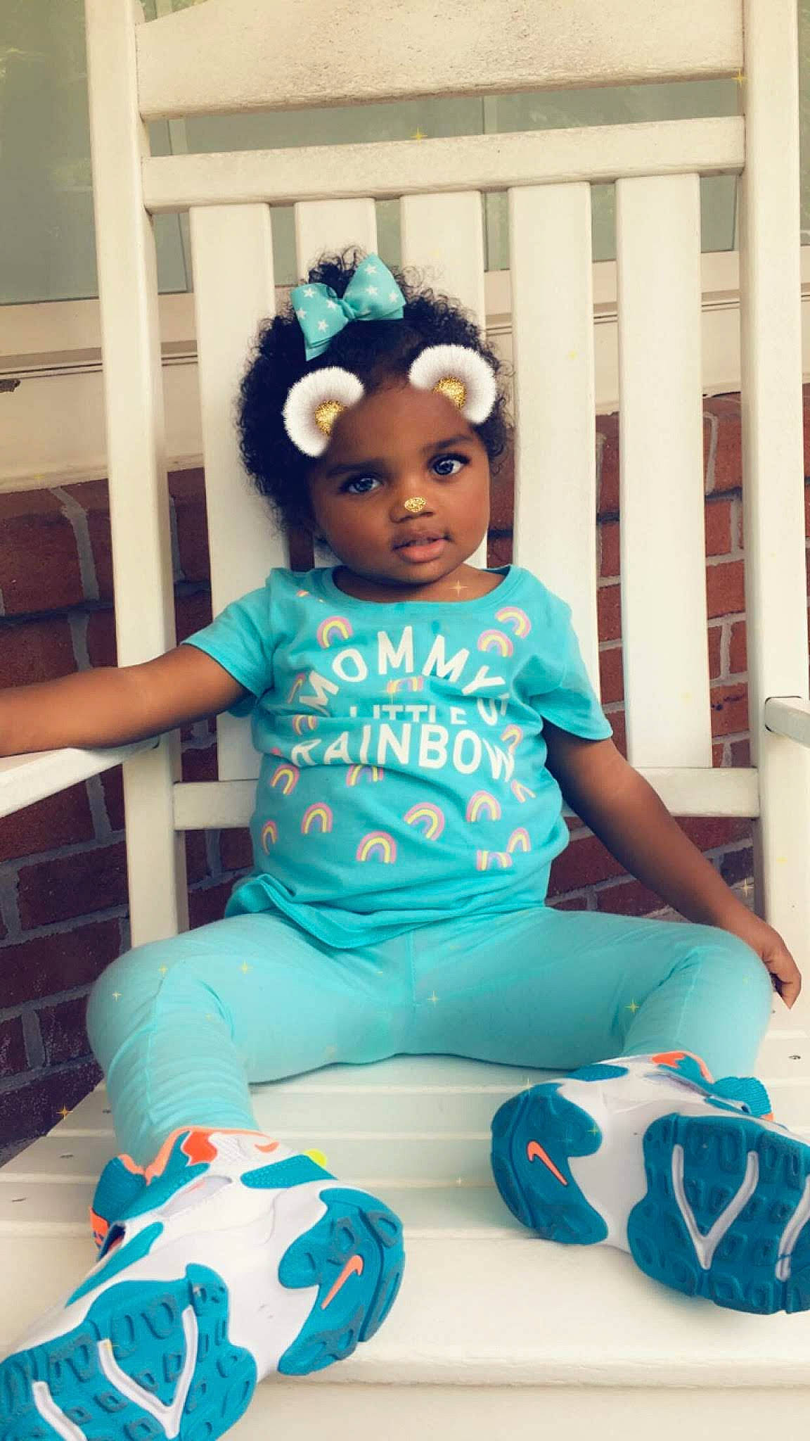 Monet joined the competition — help win amazing prizes! aqua, azure, baby_toddler_clothing, blue, chair, child, electric_blue, eye, fun, happy, jewellery, magenta, pattern, person, pink, purple, sitting, sleeve, t_shirt, thigh