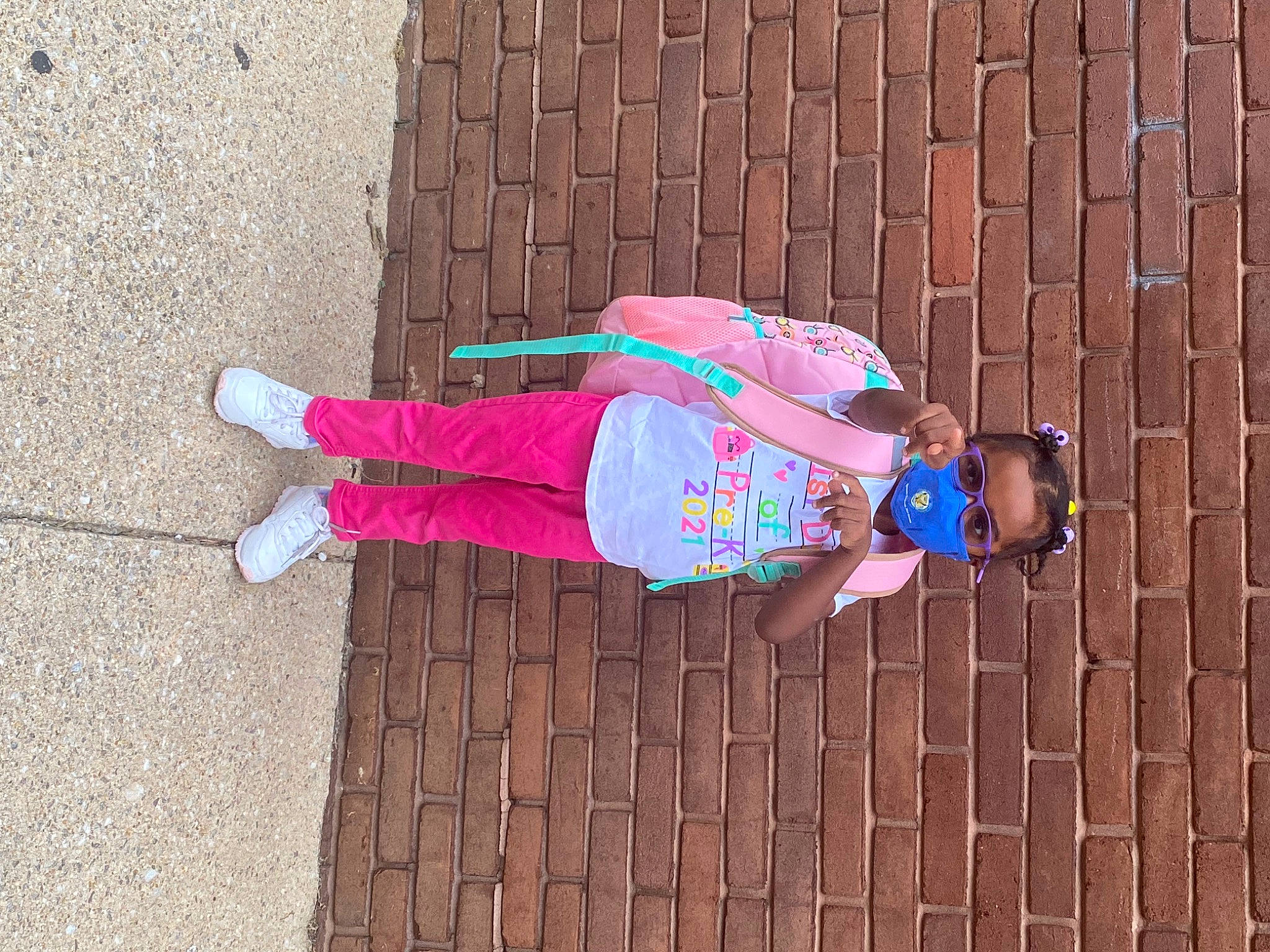 Monet joined the competition — help win amazing prizes! baby_toddler_clothing, child, concrete, electric_blue, flooring, footwear, fun, hardwood, hat, leg, leisure, magenta, pattern, person, pink, purple, sidewalk, street_fashion, toddler, walking_shoe