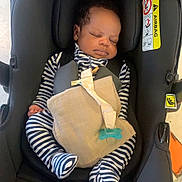 Ravi Manuel participe au concours pour gagner de l'argent avec cette photo : baby, car_seat, sleeping, pajamas, striped_clothing, blanket, pacifier, infant, child, safety, seatbelt, black, indoor, person, resting, cute, peaceful, head_support, fabric, closeup