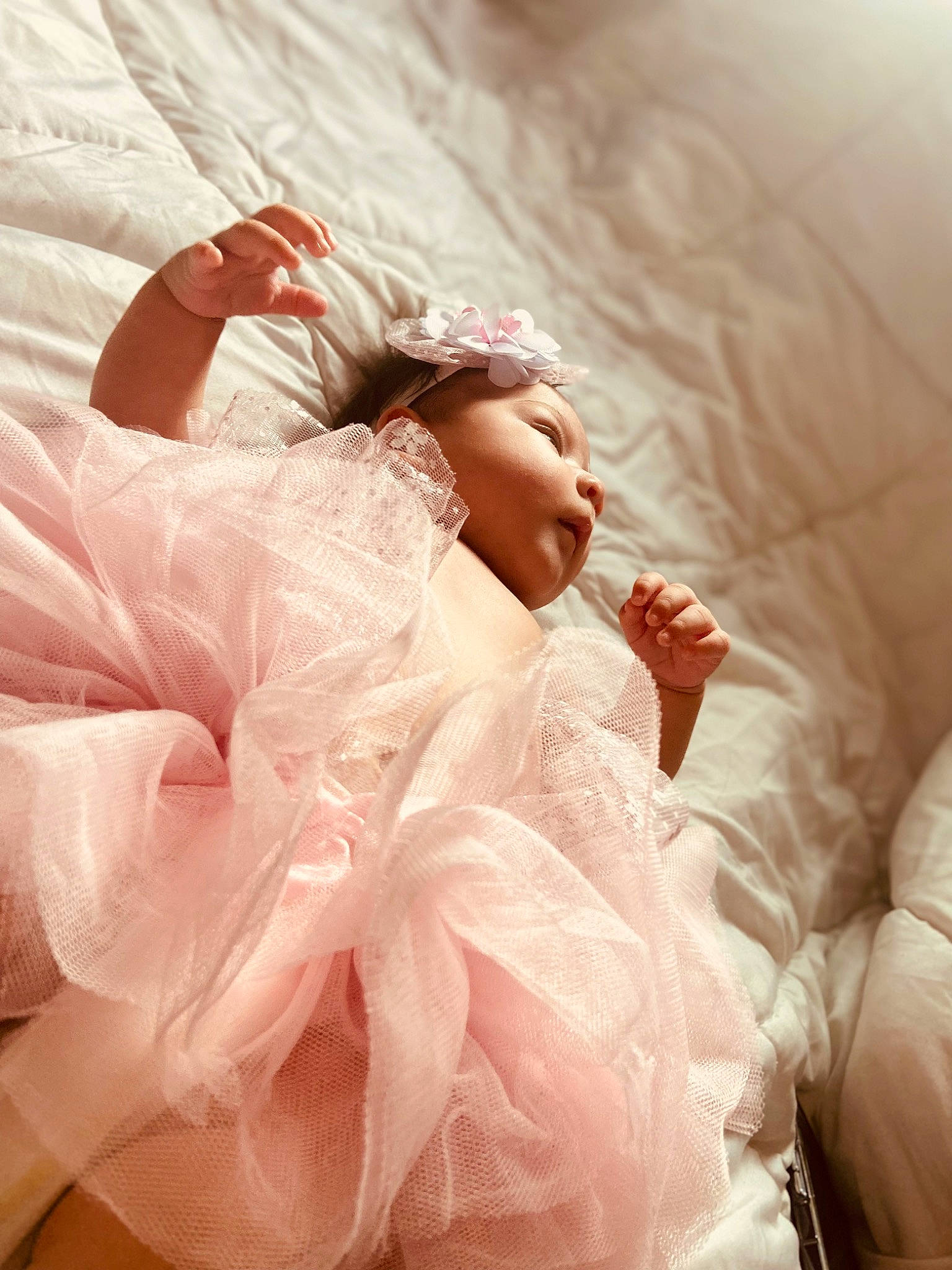 Renesmae joined the competition — help win amazing prizes! bridal_accessory, bridal_clothing, bridal_party_dress, bridal_veil, comfort, dress, embellishment, event, flash_photography, gesture, gown, happy, headpiece, human_body, jewellery, long_hair, person, petal, pink, veil