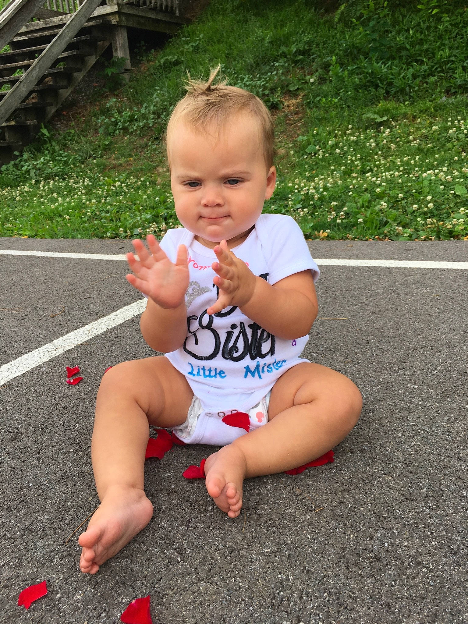 Avah joined the competition — help win amazing prizes! baby, child, finger, person, play, sitting, summer, toddler, vacation