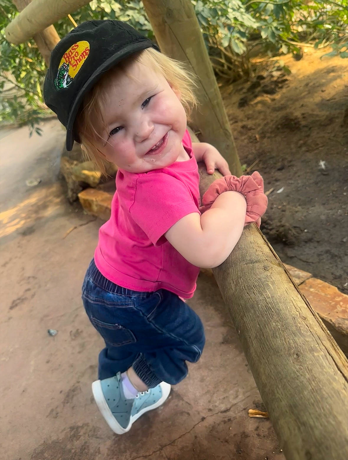 Emery joined the competition — help win amazing prizes! baby_toddler_clothing, cap, child, cool, eye, fun, grass, happy, hat, head, headwear, joy, leaf, leisure, people_in_nature, person, plant, smile, standing, toddler