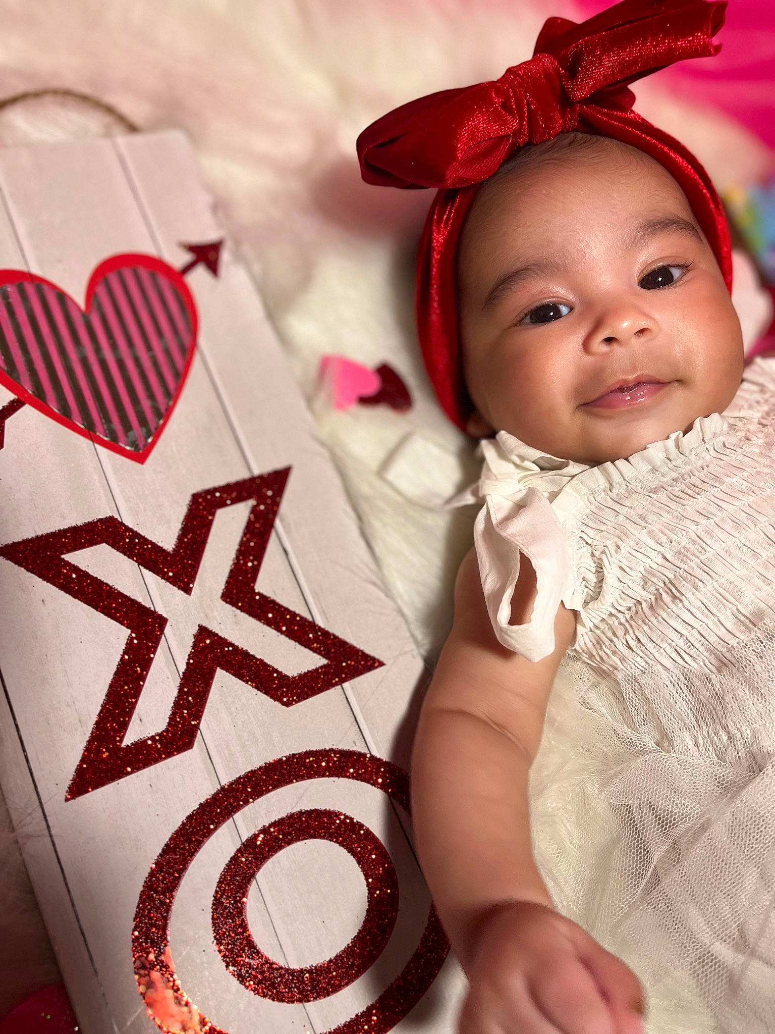 Alaïa joined the competition — help win amazing prizes! baby, baby_toddler_clothing, carmine, child, event, fashion_accessory, font, fun, happy, headwear, linens, lip, magenta, organ, pattern, person, pink, red, sleeve, t_shirt