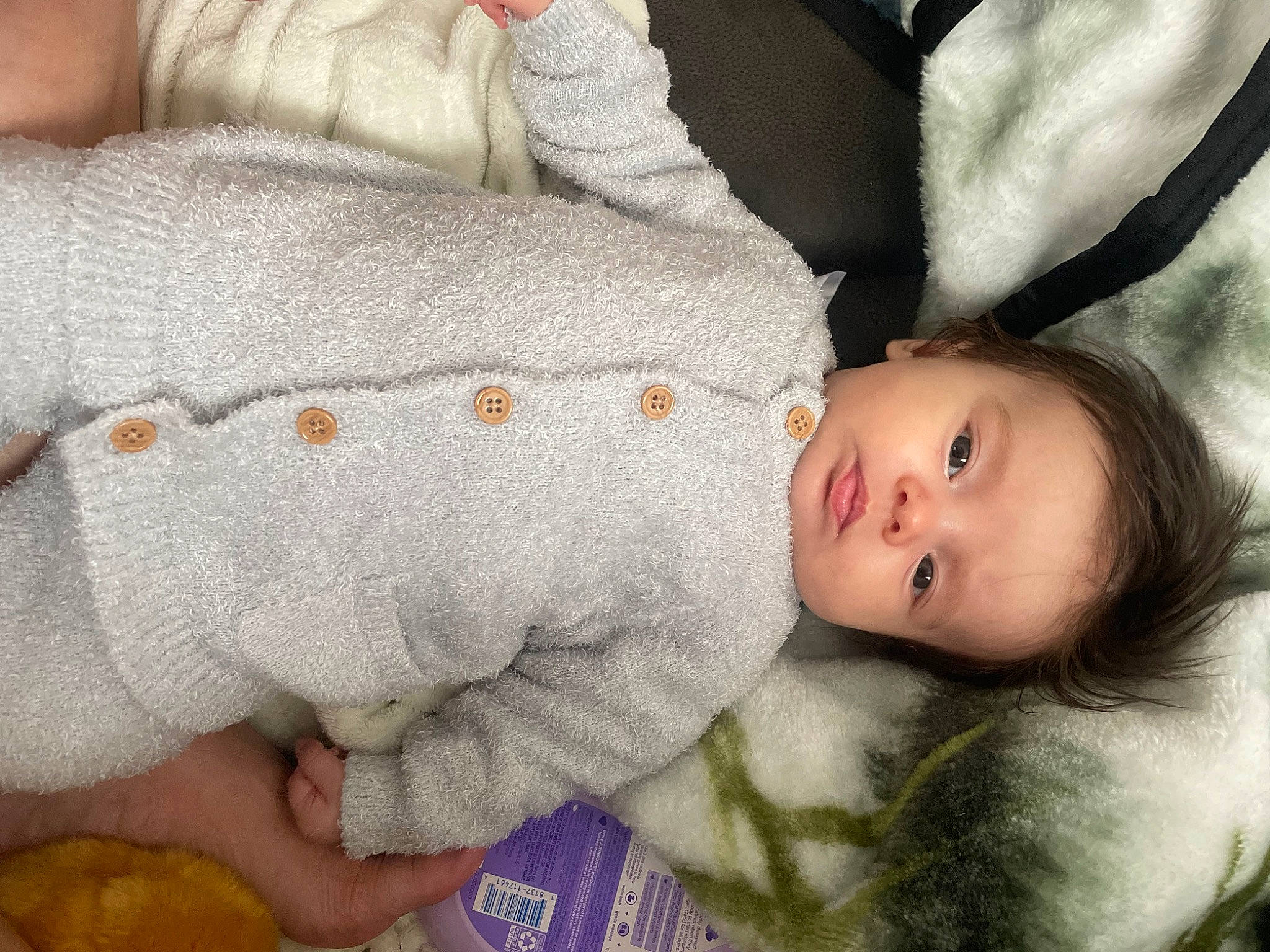 Anaya joined the competition — help win amazing prizes! arm, baby, baby_sleeping, baby_toddler_clothing, cheek, child, comfort, finger, gesture, hand, head, linens, nose, organ, pattern, person, skin, sleeve, thumb, toddler