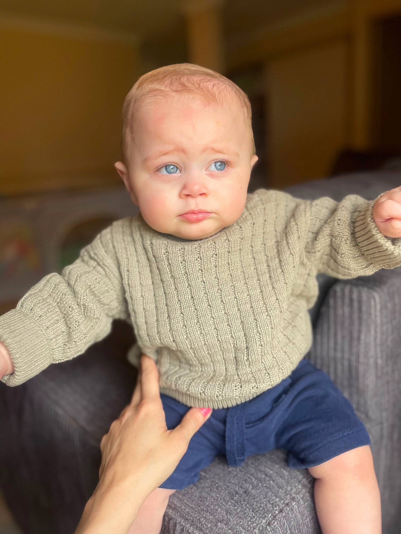 Kyrie joined the competition — help win amazing prizes! baby, baby_toddler_clothing, cheek, child, chin, comfort, eye, finger, flooring, gesture, head, human_body, human_leg, iris, leg, nose, person, skin, sleeve, thumb