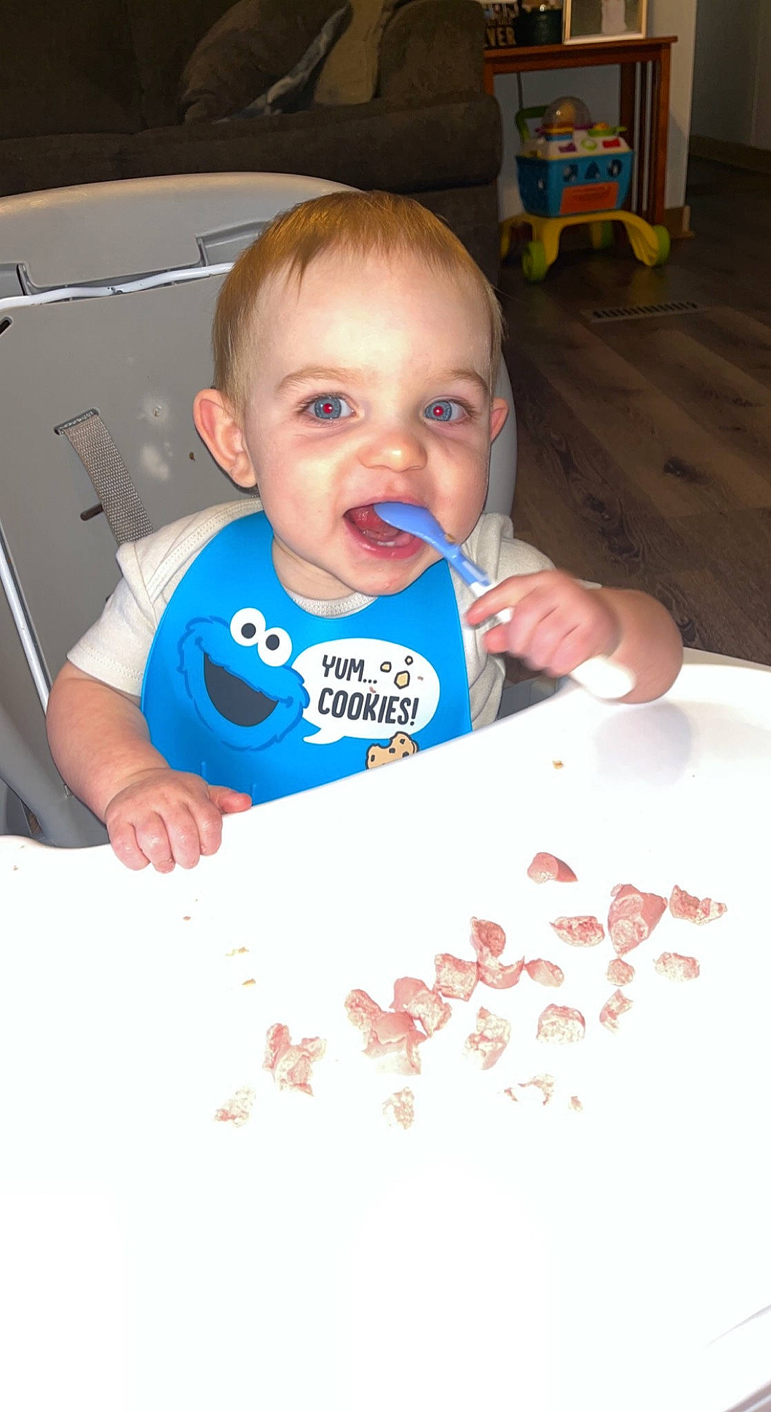 Hudson joined the competition — help win amazing prizes! art, baby, baby_food, baby_products, baby_toddler_clothing, chair, cheek, child, finger, font, fun, happy, mouth, nail, nose, person, play, smile, sweetness, thumb