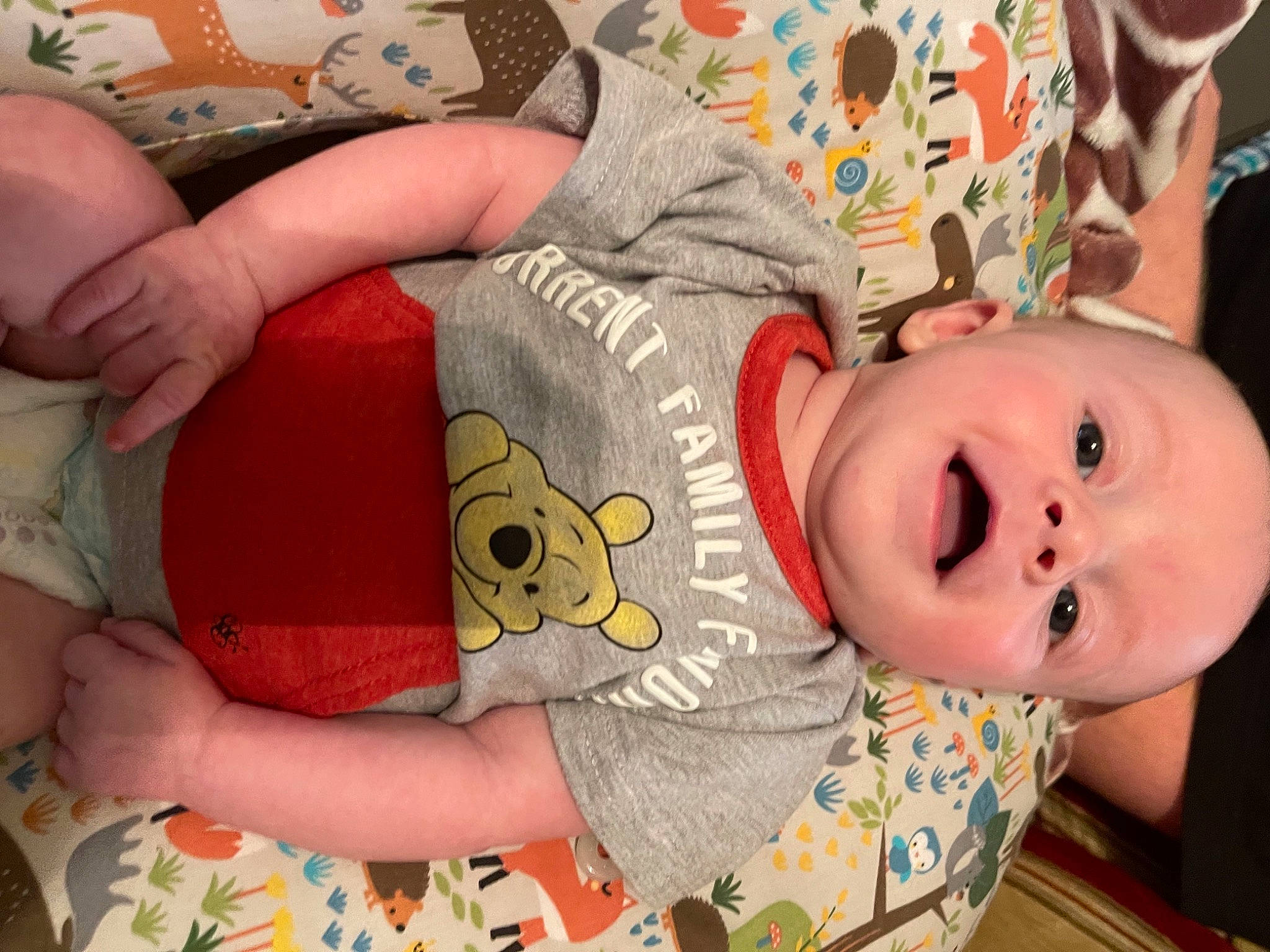 Rhett is registered to the contest to win money with this photo: baby, baby_toddler_clothing, cheek, child, comfort, eye, eyelash, facial_expression, finger, fun, hand, happy, head, human_body, mouth, nose, person, skin, sleeve, smile