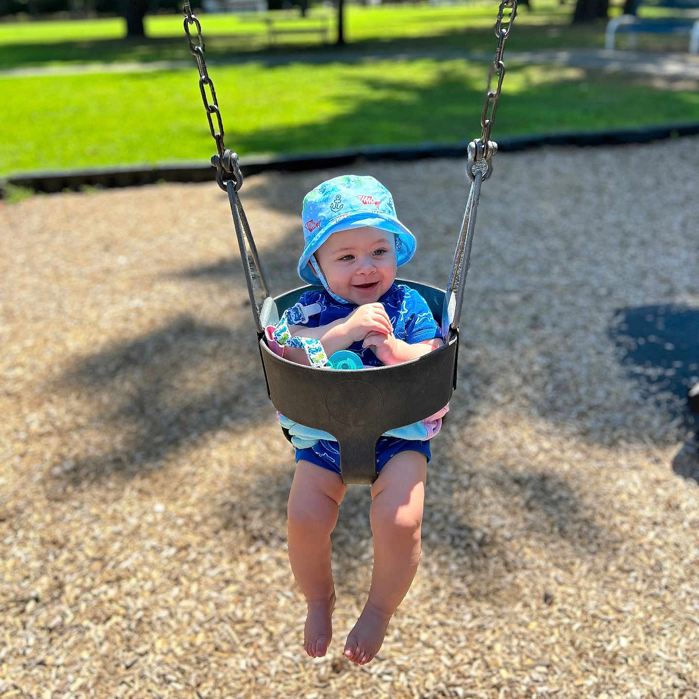 Elijah is registered to the contest to win money with this photo: baby, backyard, clothing, face, grass, hat, head, nature, outdoorplayarea, outdoors, park, person, photography, plant, playarea, portrait, soil, tree, vegetation, yard